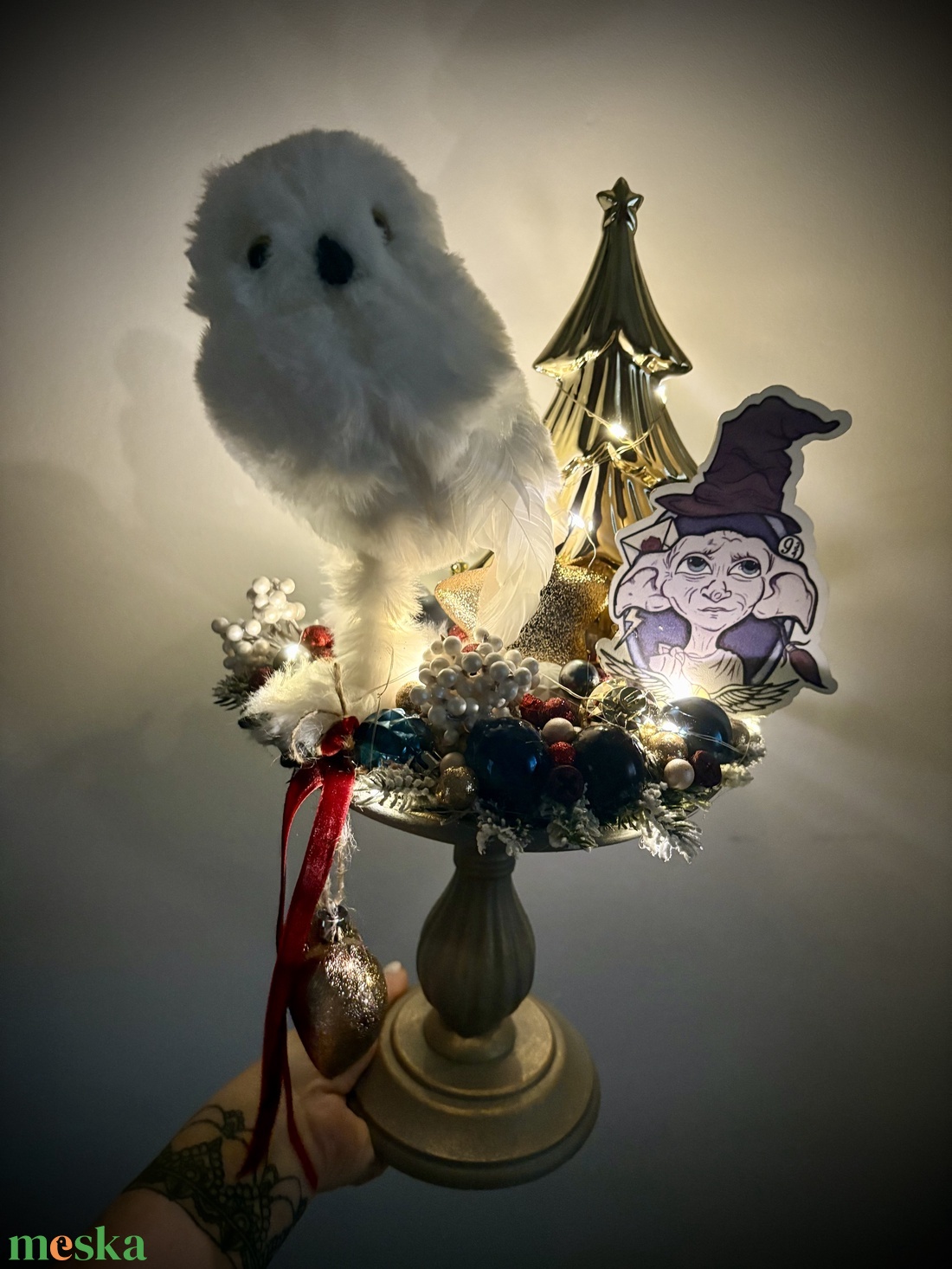 Harry Potter, LED-es Világító, asztaldísz, koszorú, karácsonyi dísz - karácsony - adventi díszek - adventi koszorú - Meska.hu