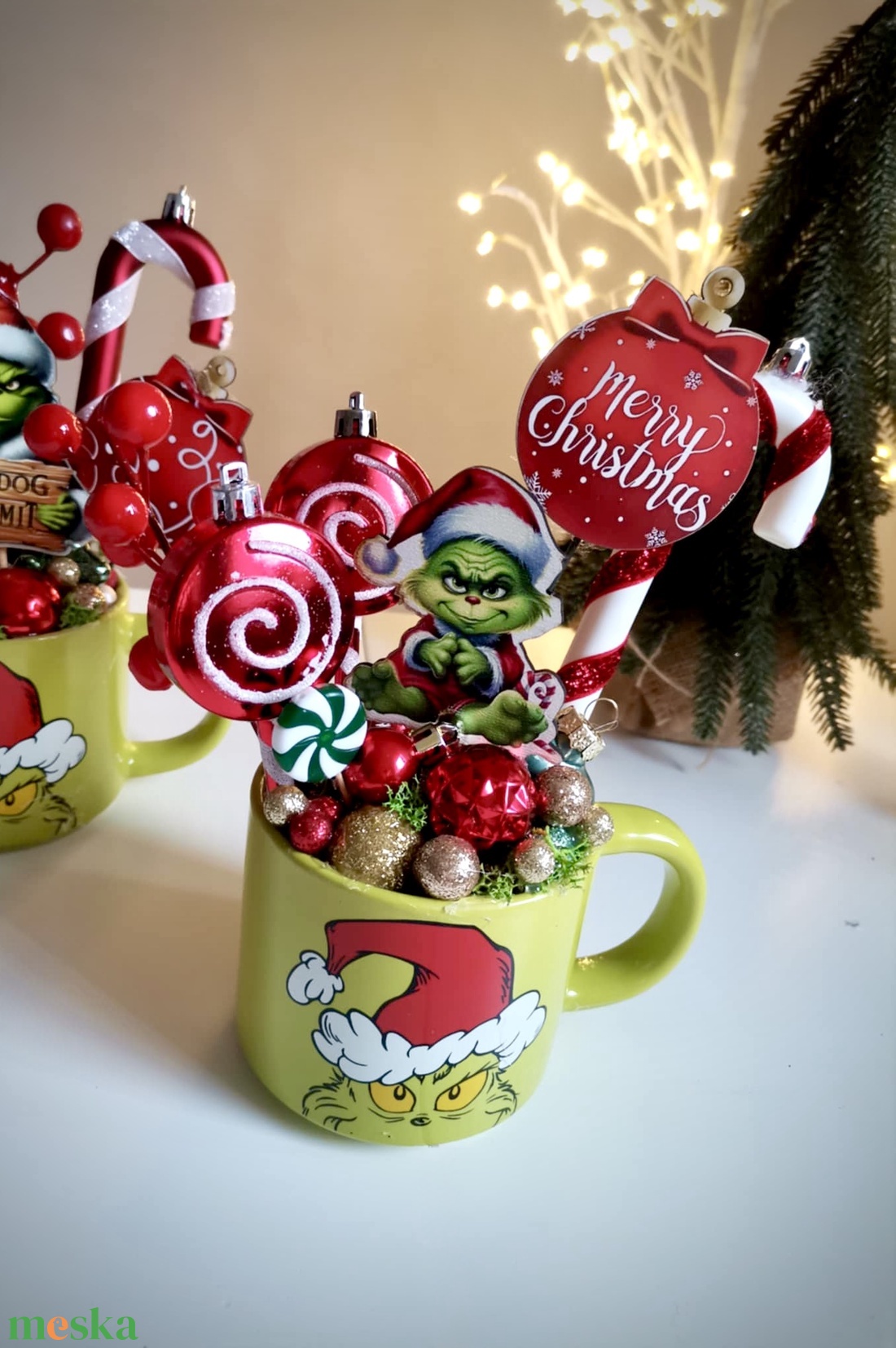 Grincs, grincses bögre karácsonyi dísz - karácsony - adventi díszek - adventi koszorú - Meska.hu