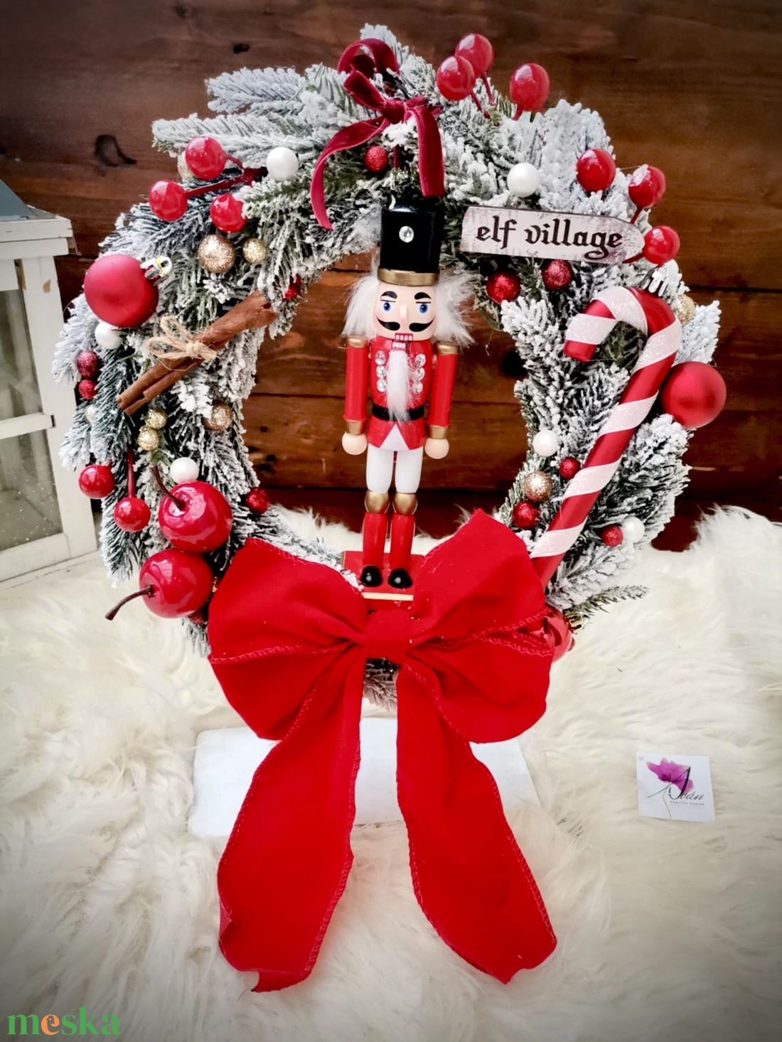 Diótörő, 3D fenyő  Ajtódísz  - karácsony - karácsonyi lakásdekoráció - karácsonyi ajtódíszek - Meska.hu