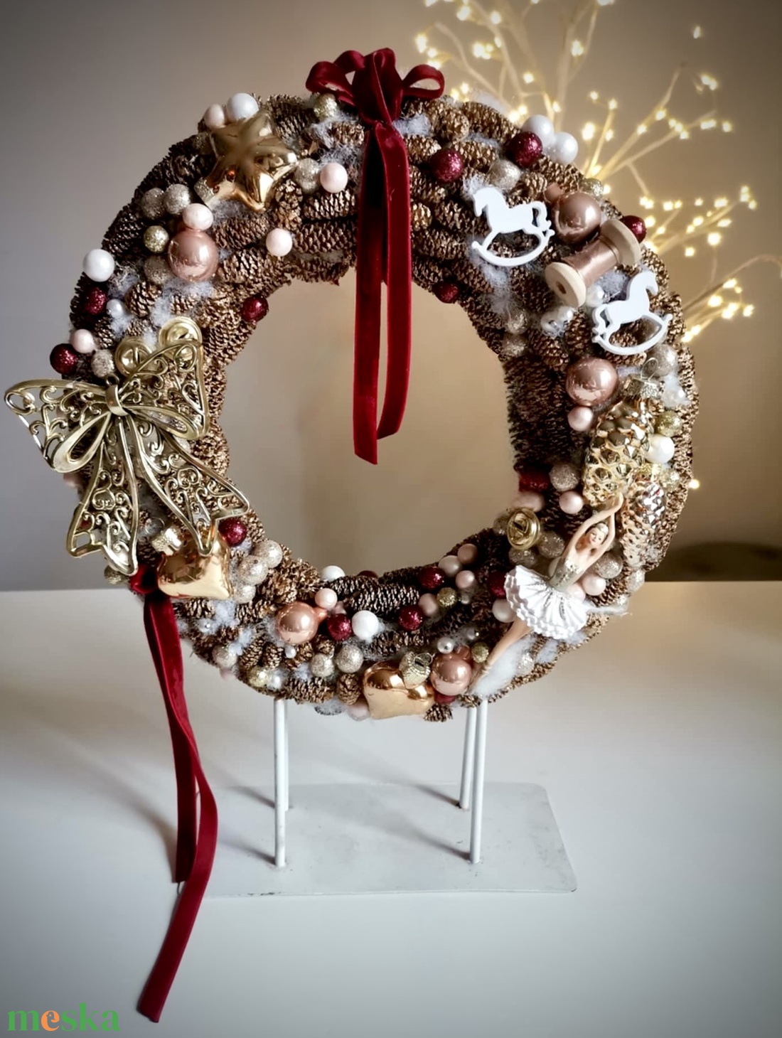 Balerina ajtódísz , kopogtató  - karácsony - karácsonyi lakásdekoráció - karácsonyi ajtódíszek - Meska.hu