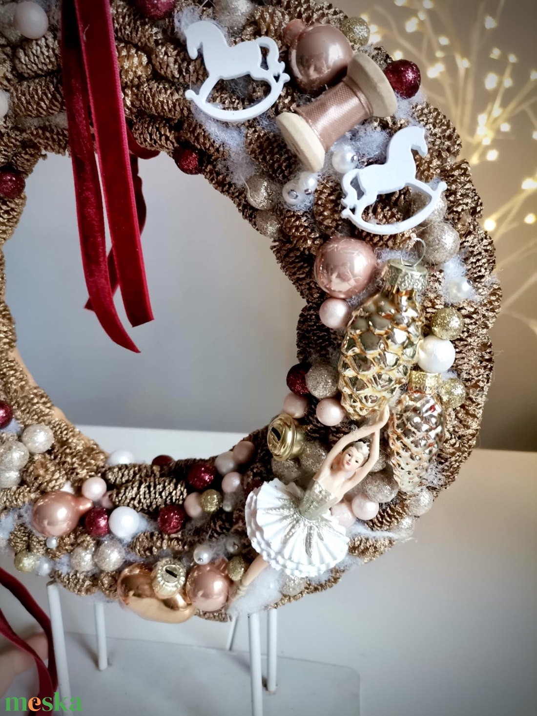 Balerina ajtódísz , kopogtató  - karácsony - karácsonyi lakásdekoráció - karácsonyi ajtódíszek - Meska.hu