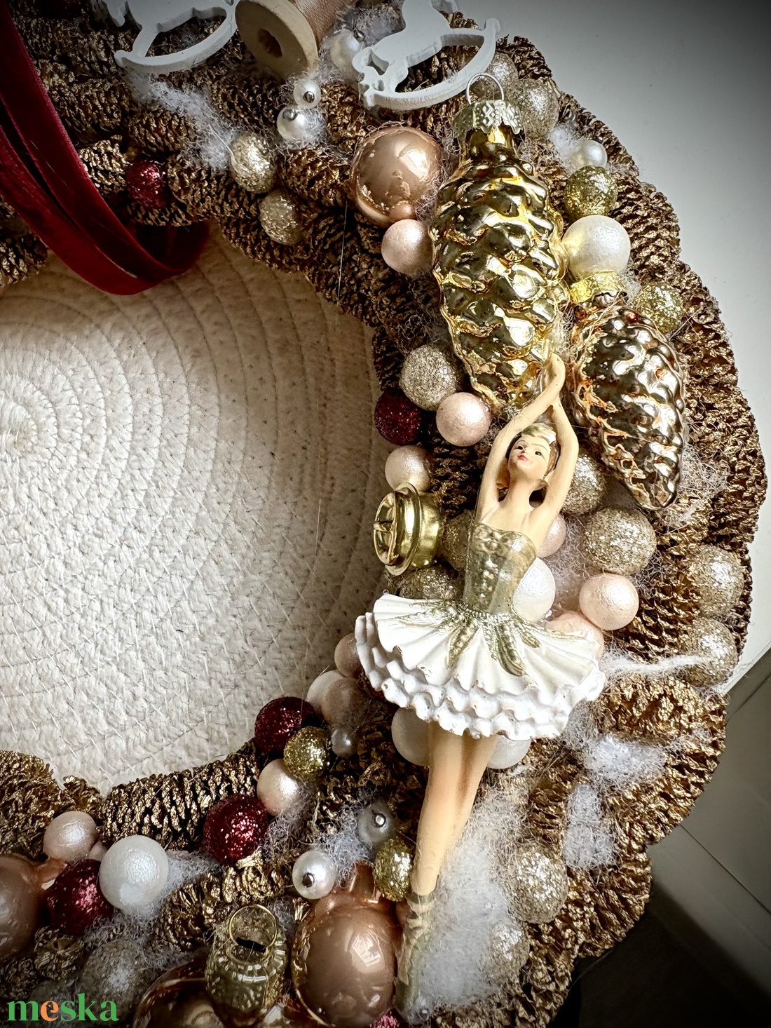 Balerina ajtódísz , kopogtató  - karácsony - karácsonyi lakásdekoráció - karácsonyi ajtódíszek - Meska.hu