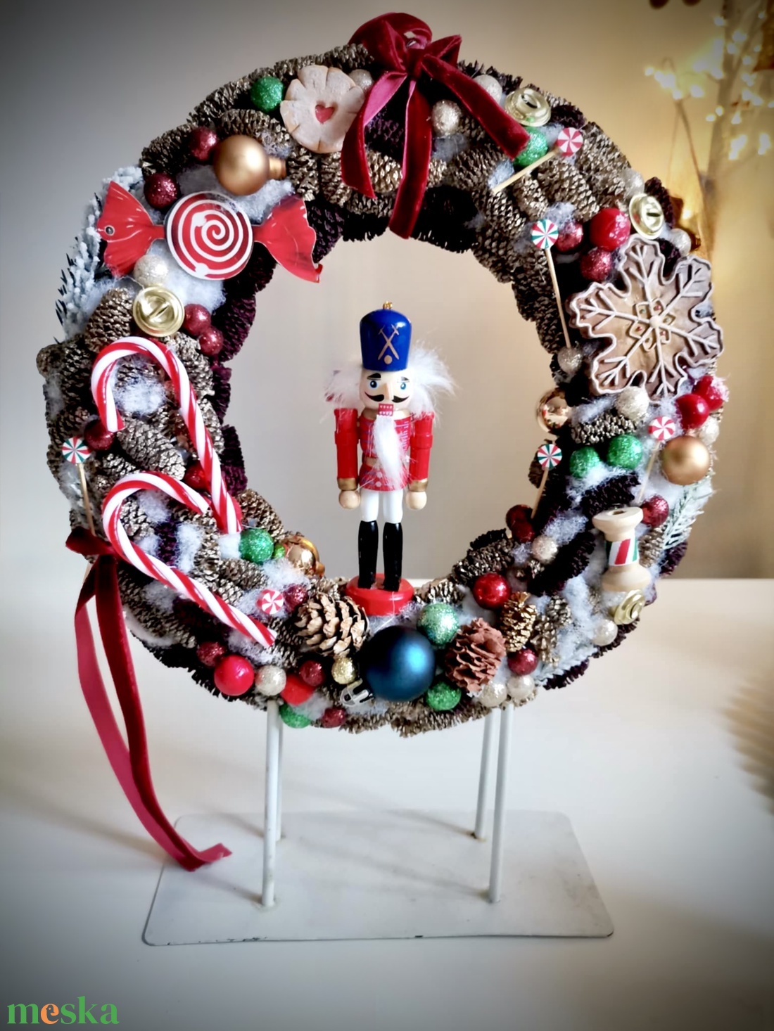 Diótörő mézeskalács  Ajtódísz, kopogtató  - karácsony - karácsonyi lakásdekoráció - karácsonyi ajtódíszek - Meska.hu