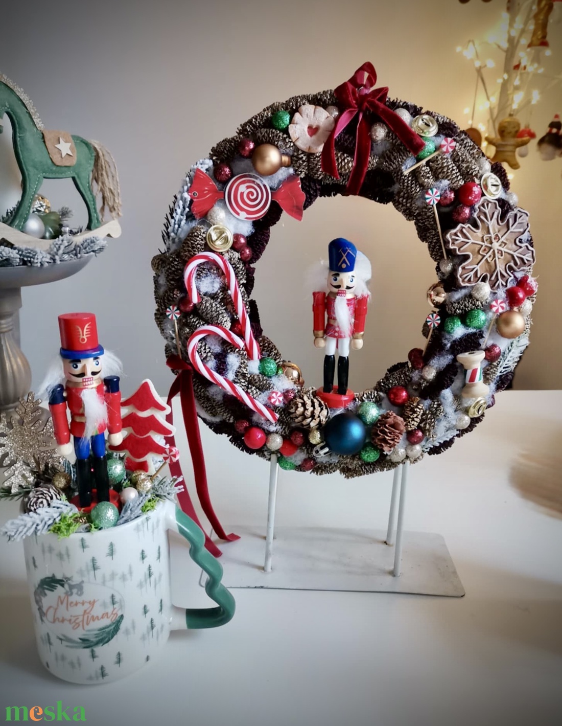 Diótörő mézeskalács  Ajtódísz, kopogtató  - karácsony - karácsonyi lakásdekoráció - karácsonyi ajtódíszek - Meska.hu