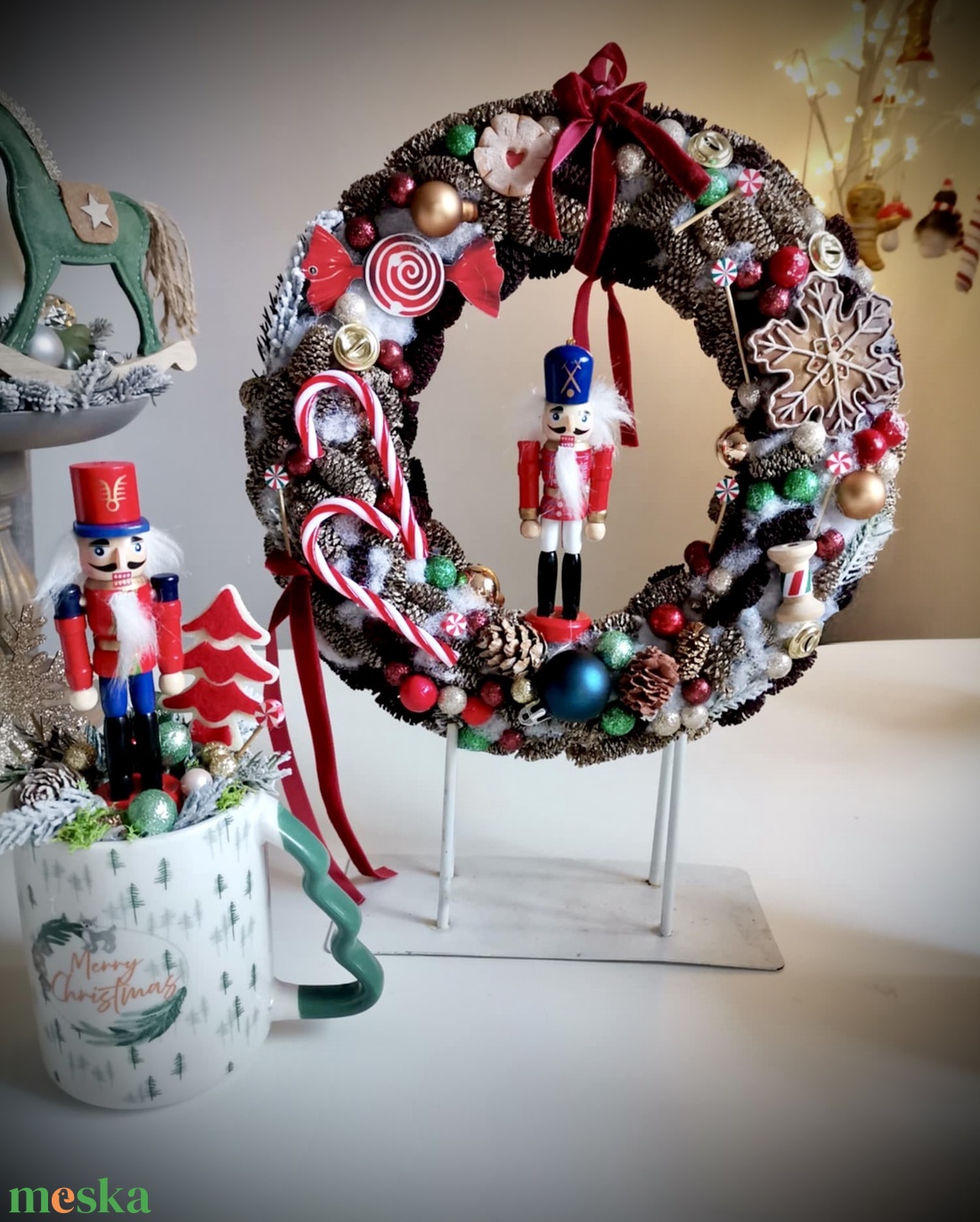 Diótörő mézeskalács  Ajtódísz, kopogtató  - karácsony - karácsonyi lakásdekoráció - karácsonyi ajtódíszek - Meska.hu