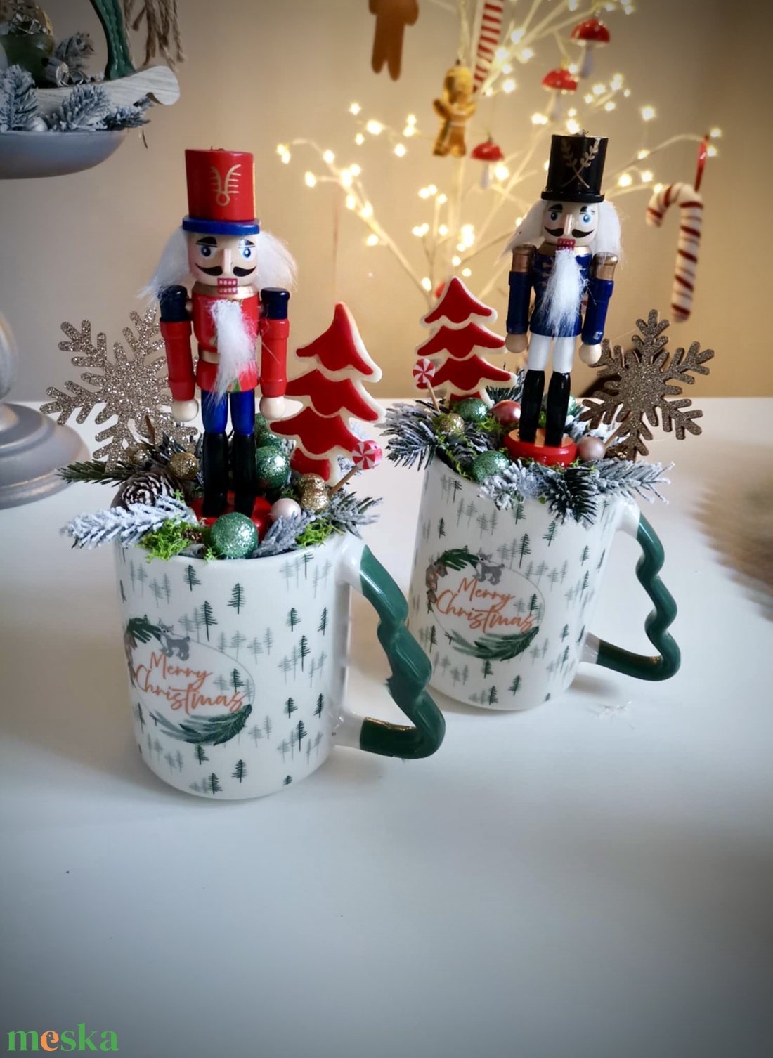 Diótörő bögre díszek, asztaldísz, karácsonyi dísz - karácsony - adventi díszek - adventi koszorú - Meska.hu