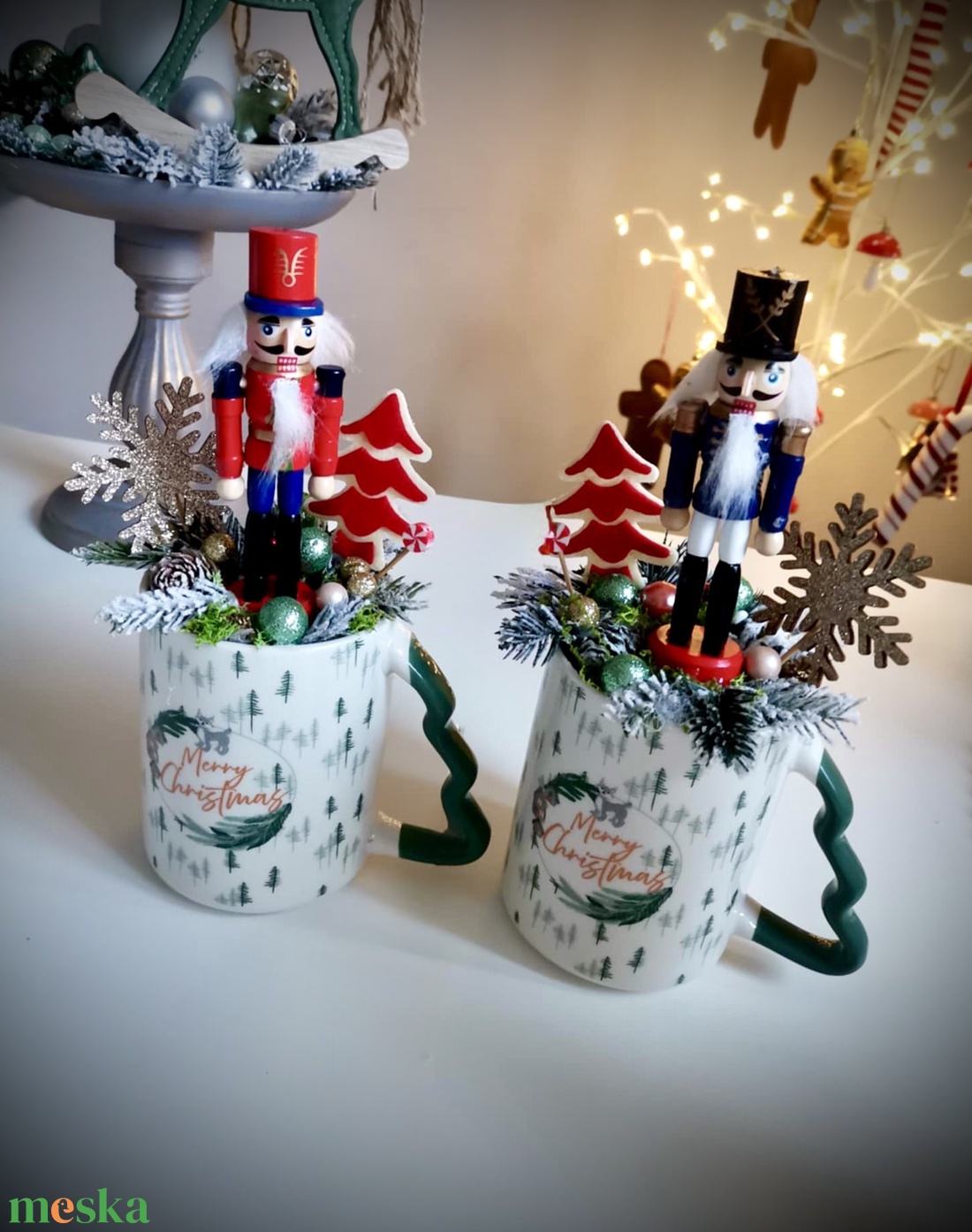 Diótörő bögre díszek, asztaldísz, karácsonyi dísz - karácsony - adventi díszek - adventi koszorú - Meska.hu