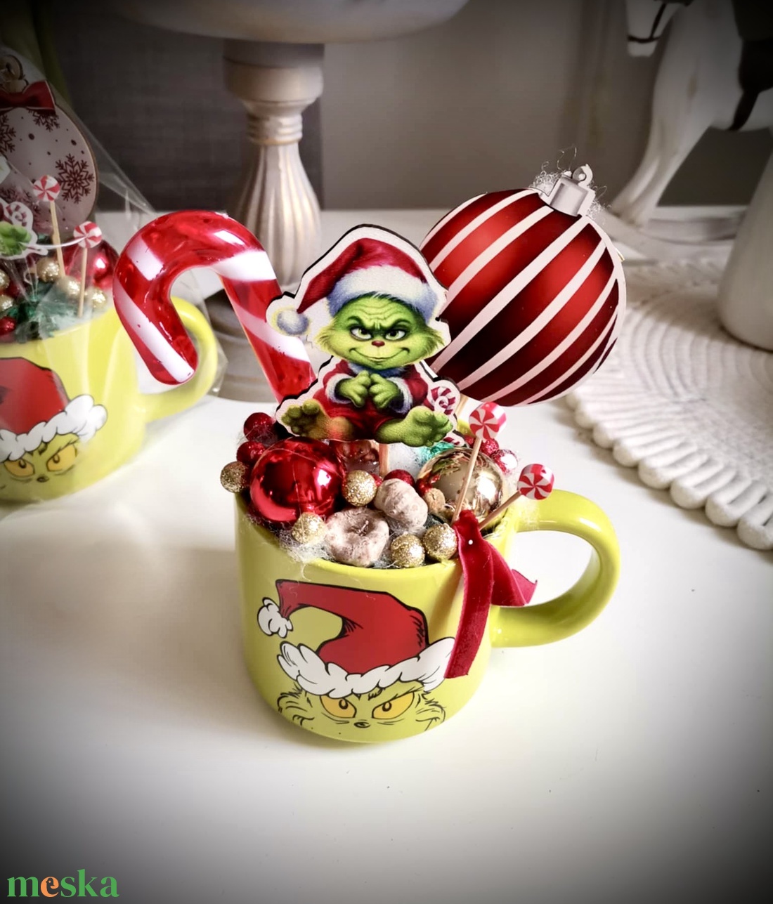 Grincs, grincses bögre karácsonyi dísz - karácsony - adventi díszek - adventi koszorú - Meska.hu