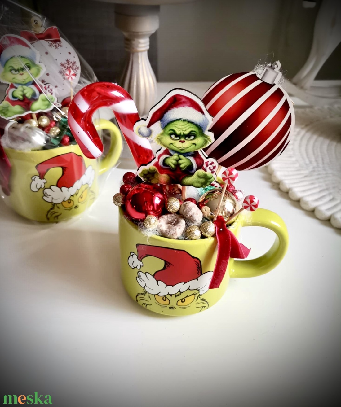 Grincs, grincses bögre karácsonyi dísz - karácsony - adventi díszek - adventi koszorú - Meska.hu