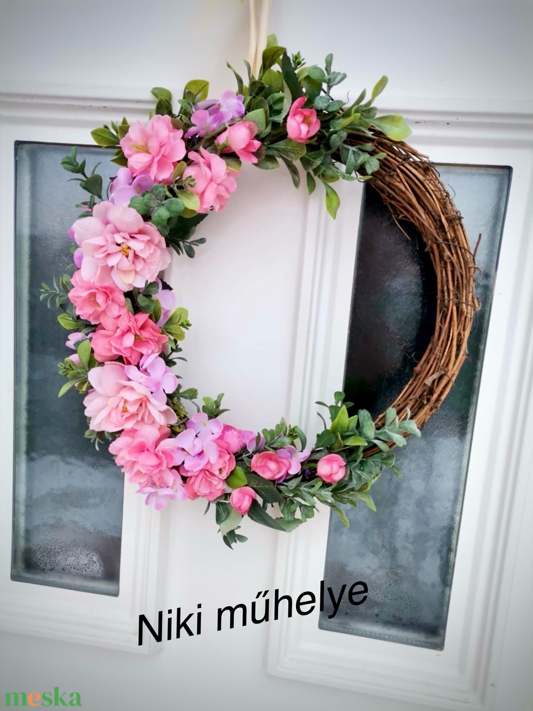 Négy évszak ajtódísz, kopogtató, tavasz, tél, mókus, vessző ajtódísz - otthon & életmód - dekoráció - ajtó- és ablak dekoráció - ajtódísz & kopogtató - Meska.hu