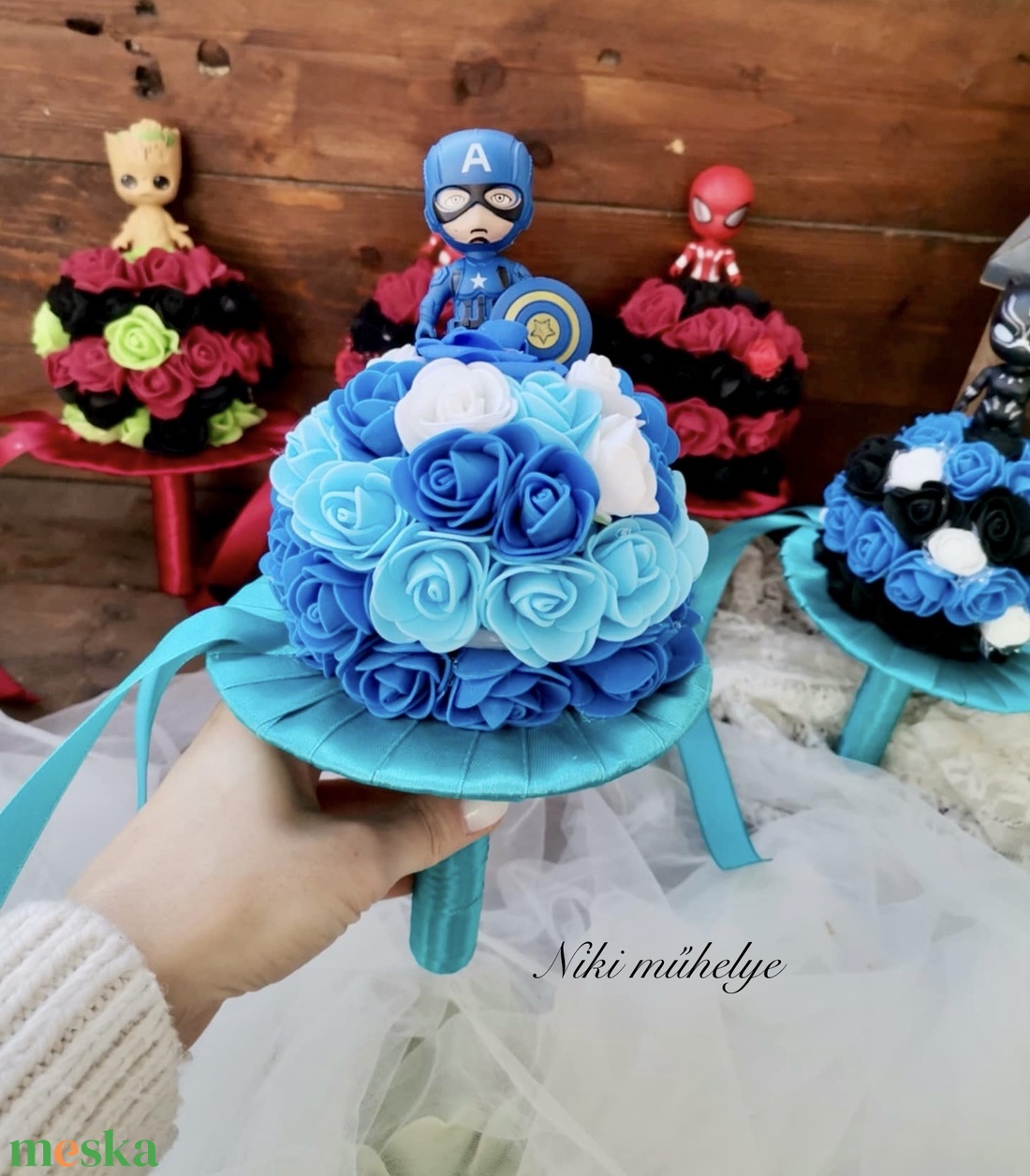 Ovis Ballagási csokor, Amerika kapitány  - otthon & életmód - virágdekoráció - virágok - virágcsokor - Meska.hu