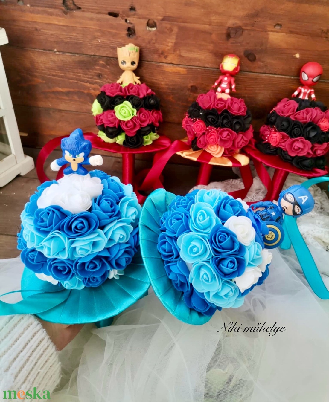 Ovis Ballagási csokor, Amerika kapitány  - otthon & életmód - virágdekoráció - virágok - virágcsokor - Meska.hu