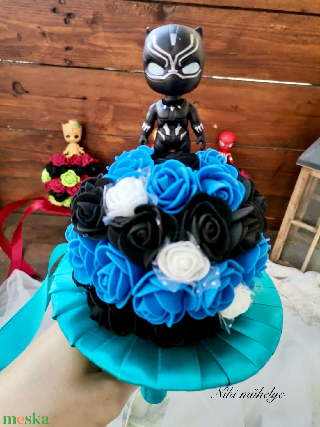 Ovis Ballagási csokor, fekete macska   - otthon & életmód - virágdekoráció - virágok - virágcsokor - Meska.hu