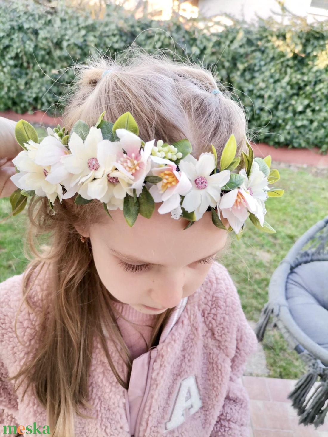 Gyöngyös Menyasszonyi csokor, örökcsokor, selyemvirág csokor kitűzővel, pasztell, nude csokor, fejdísz - esküvő - menyasszonyi- és dobócsokor - Meska.hu