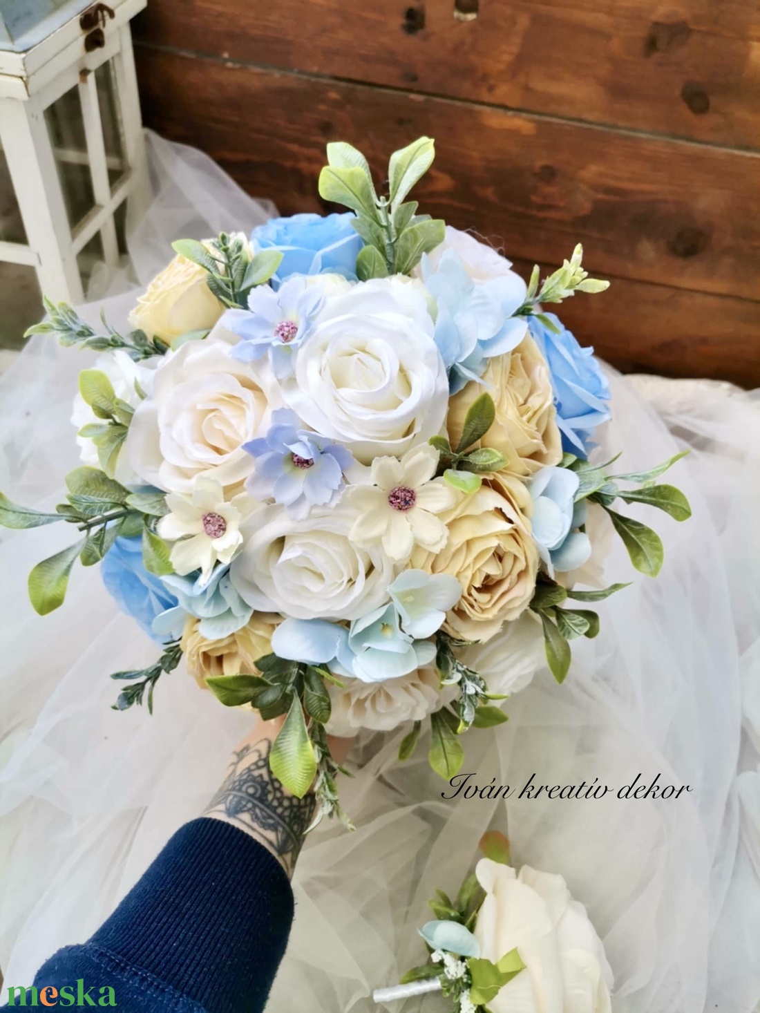 Menyasszonyi csokor, örökcsokor, örök csokor, esküvői dekoráció kitűző  - esküvő - menyasszonyi- és dobócsokor - Meska.hu
