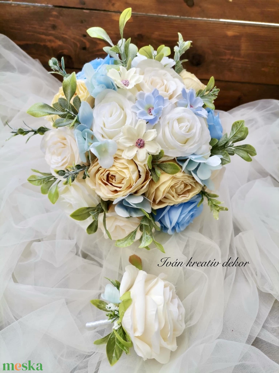 Menyasszonyi csokor, örökcsokor, örök csokor, esküvői dekoráció kitűző  - esküvő - menyasszonyi- és dobócsokor - Meska.hu