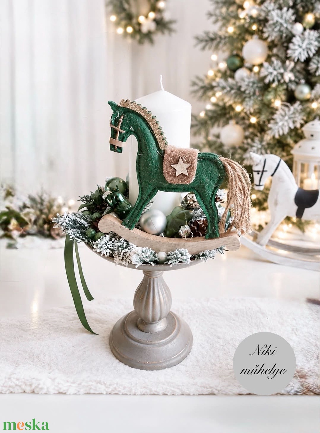Hintaló, vintage asztaldísz, karácsonyi dísz - karácsony - adventi díszek - adventi koszorú - Meska.hu
