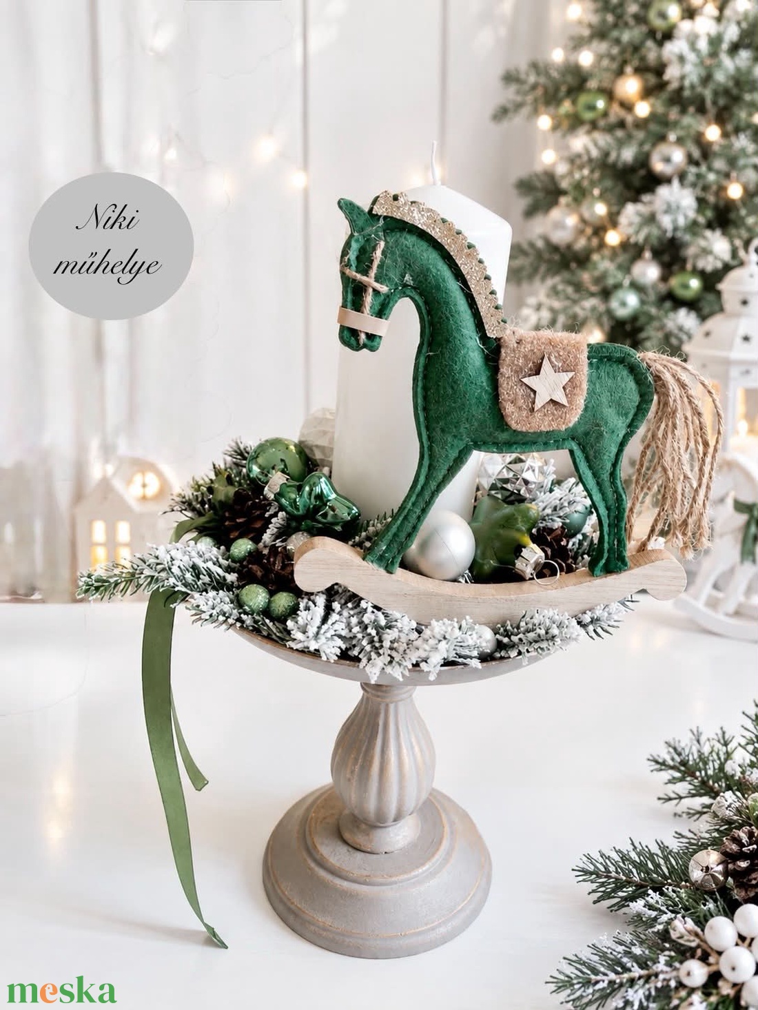 Hintaló, vintage asztaldísz, karácsonyi dísz - karácsony - adventi díszek - adventi koszorú - Meska.hu