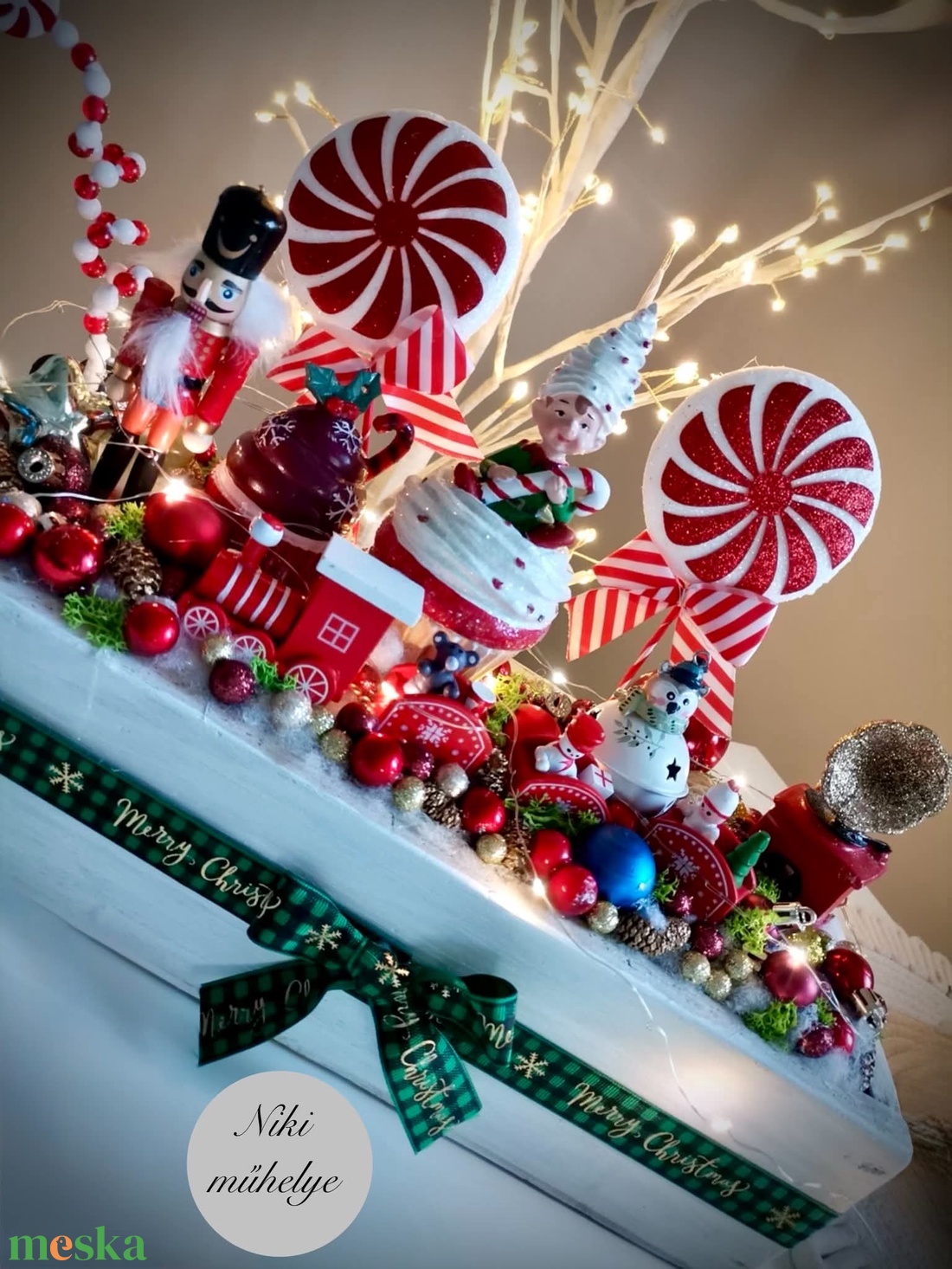Játékország LED-es Világító adventi dísz, diótörő, kis vonat asztaldísz, karácsonyi dísz - karácsony - adventi díszek - adventi koszorú - Meska.hu