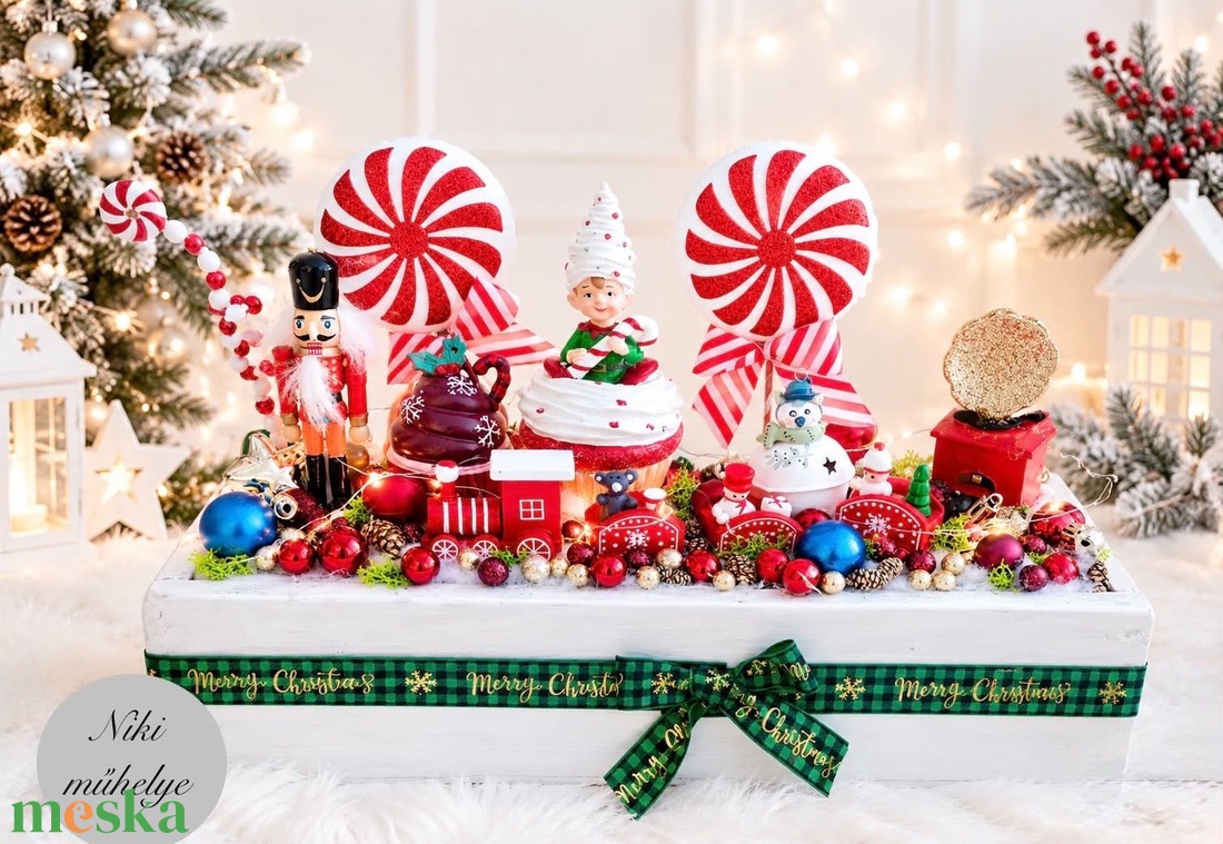 Játékország LED-es Világító adventi dísz, diótörő, kis vonat asztaldísz, karácsonyi dísz - karácsony - adventi díszek - adventi koszorú - Meska.hu