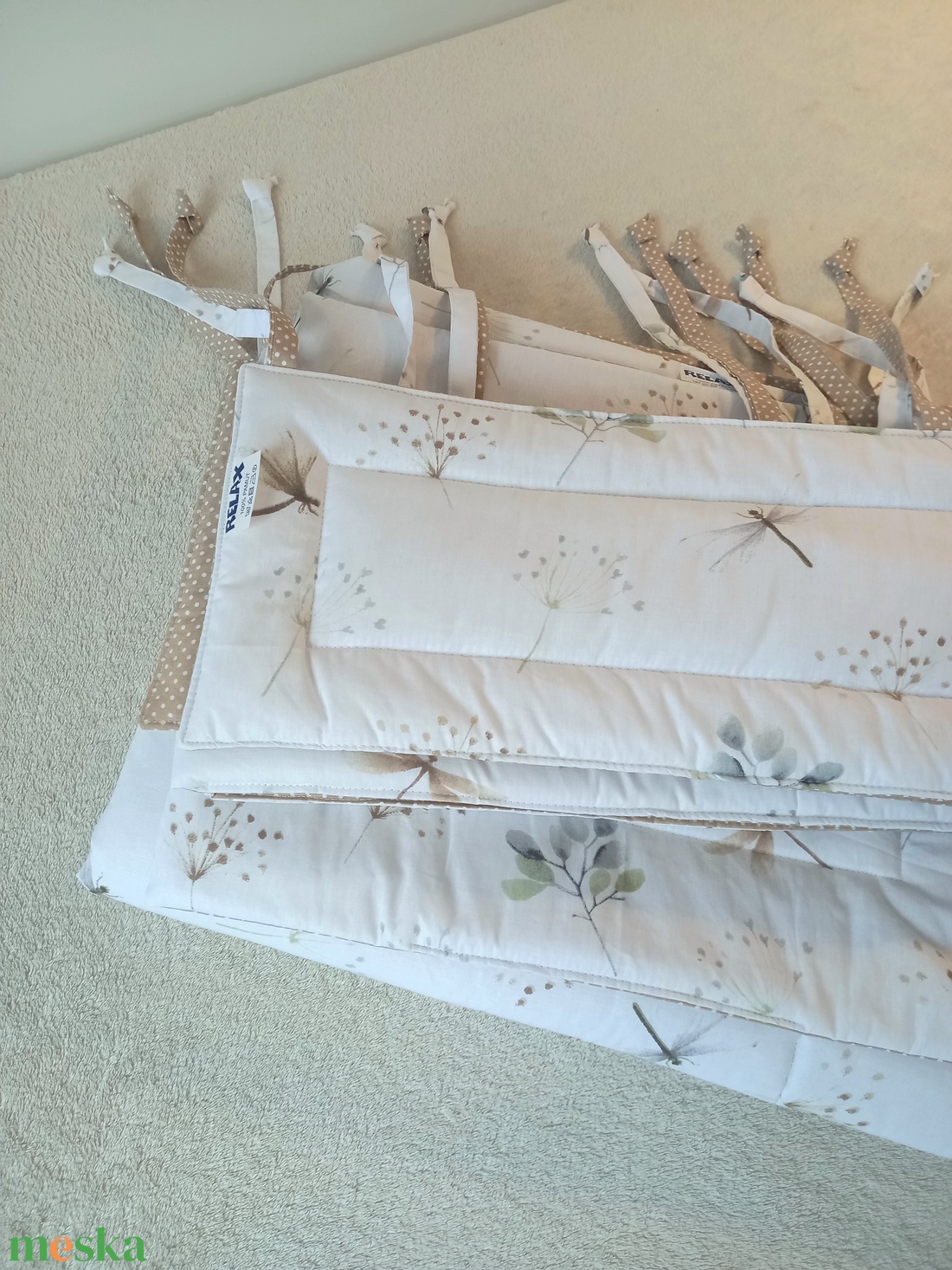 Három részes garnitúra: paplan+párna+rácsvédő /Szitakötő/ - otthon & életmód - babaszoba, gyerekszoba - szett kiságyba - Meska.hu