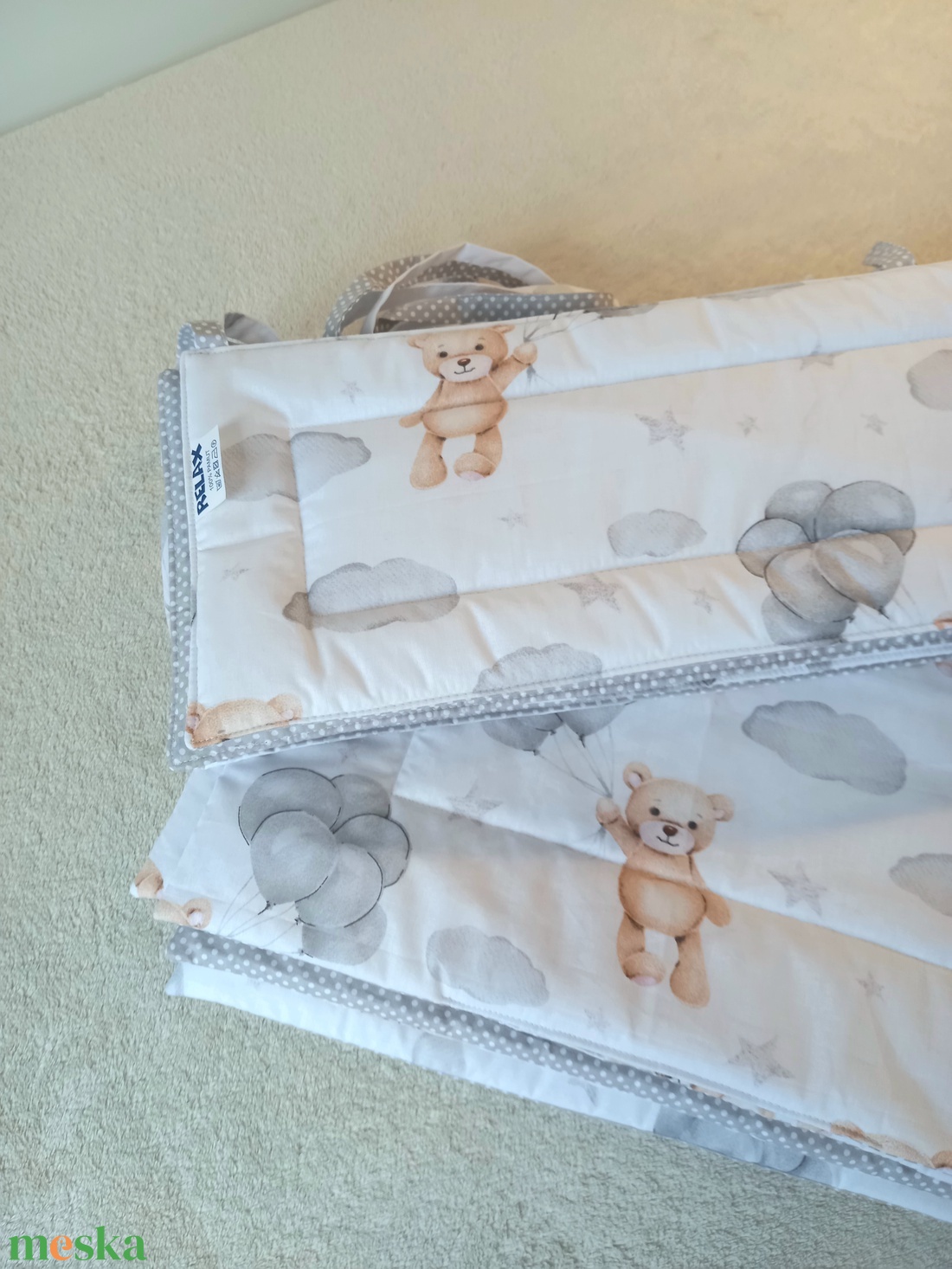 Három részes garnitúra: paplan+párna+rácsvédő /Mackó/ - otthon & életmód - babaszoba, gyerekszoba - szett kiságyba - Meska.hu