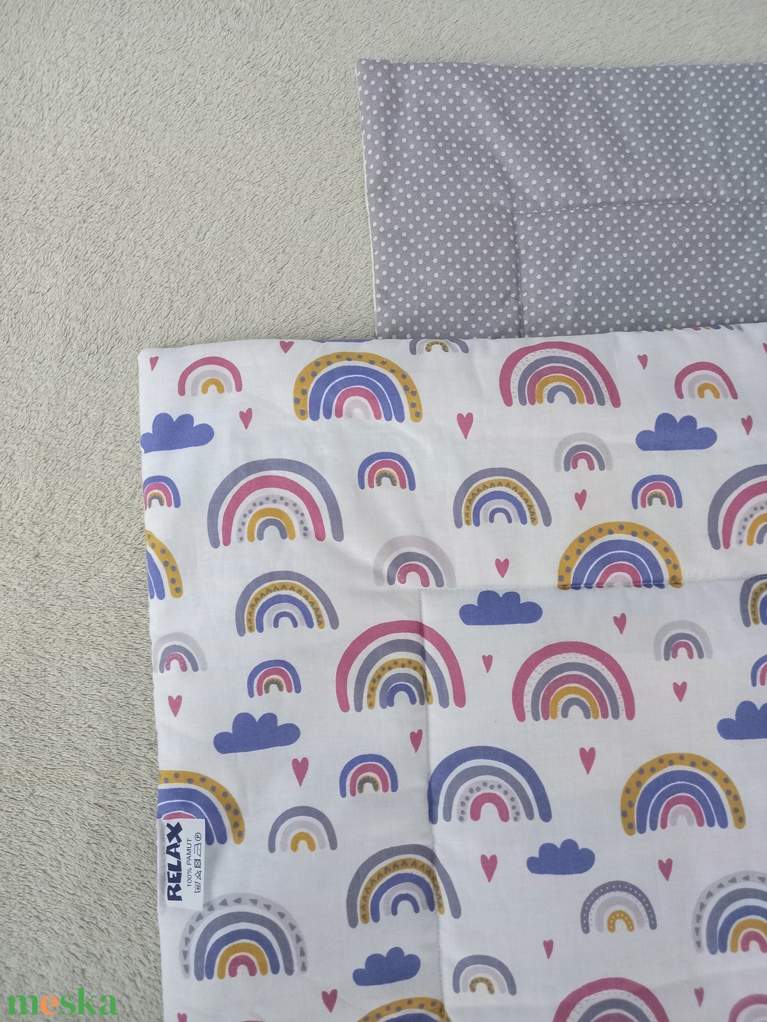 Három részes garnitúra: paplan+párna+rácsvédő /Szivárvány/ - otthon & életmód - babaszoba, gyerekszoba - szett kiságyba - Meska.hu