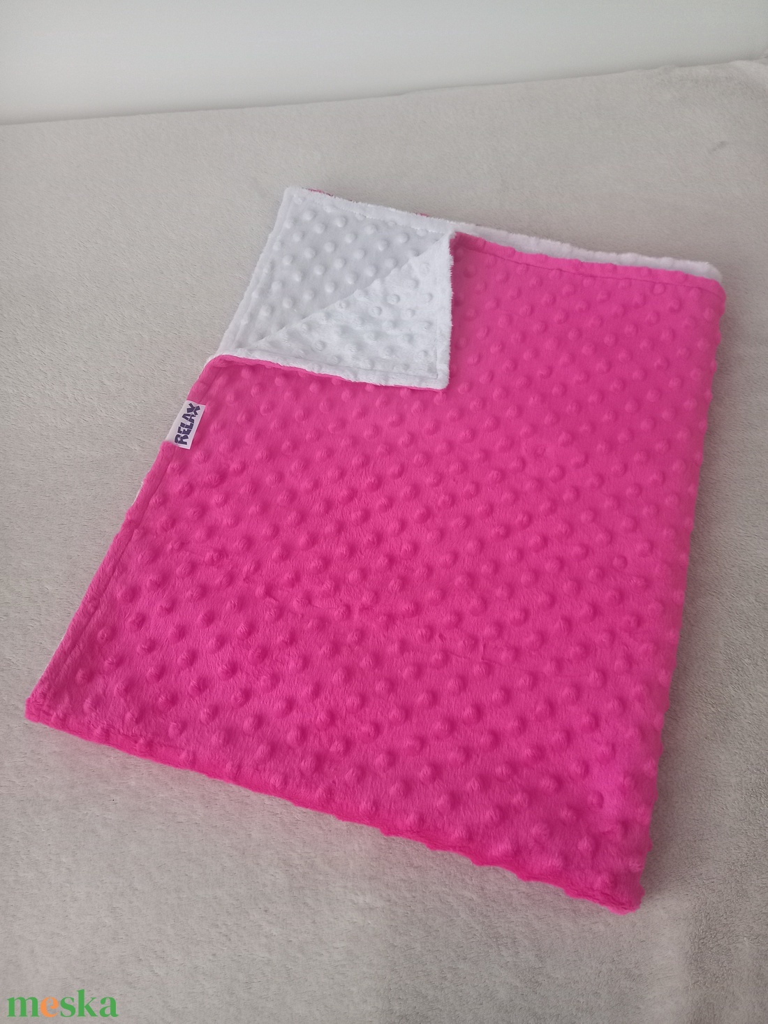 Minky DUO pihe-puha takaró (Magenta/Szürke) - baba - mama - baba ágynemű - babatakaró, gyerek pléd - Meska.hu