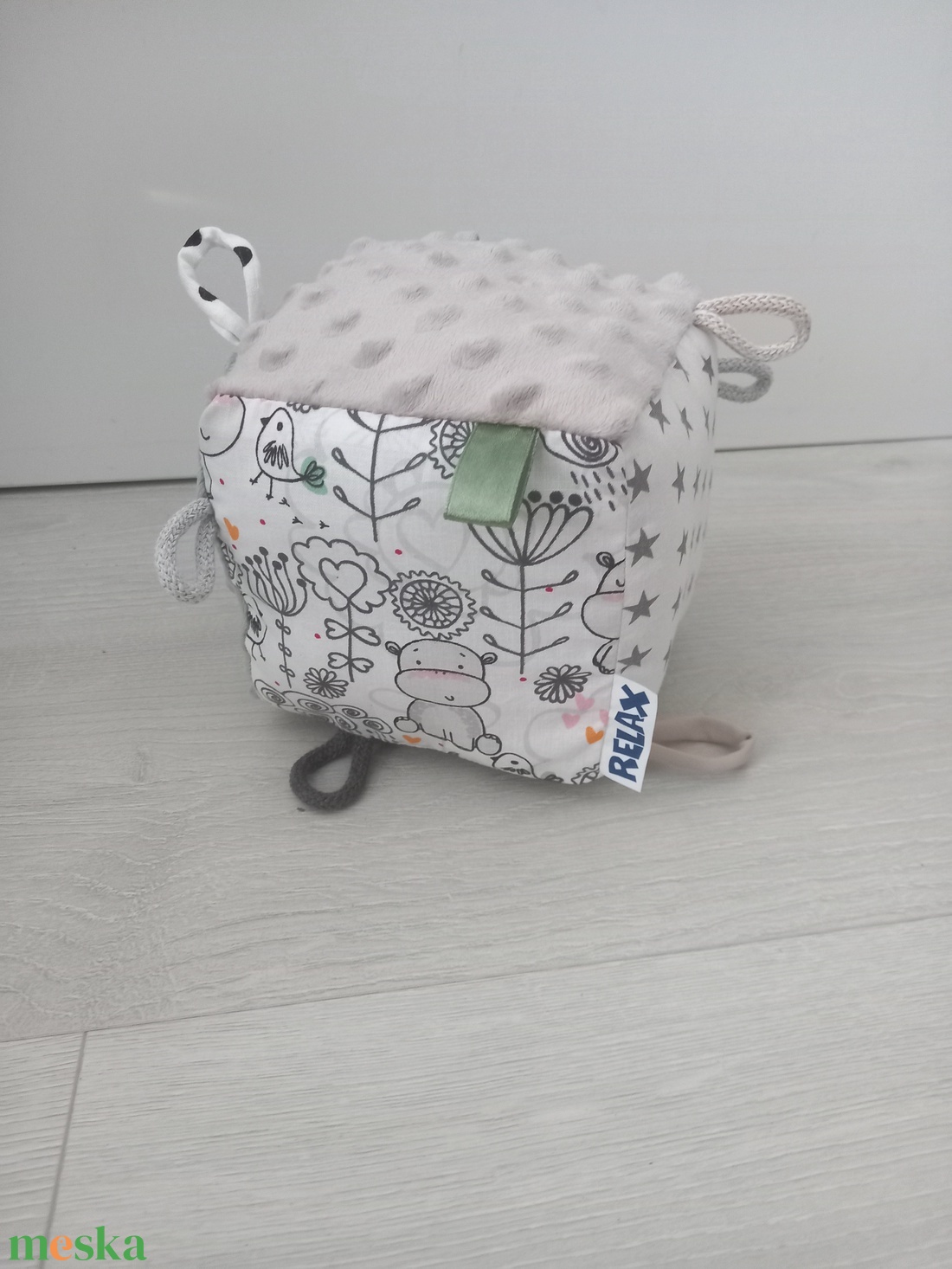 Zöld Hippo Minky Címke kocka / Babakocka - baba - mama - baba játékok - babakocka - Meska.hu