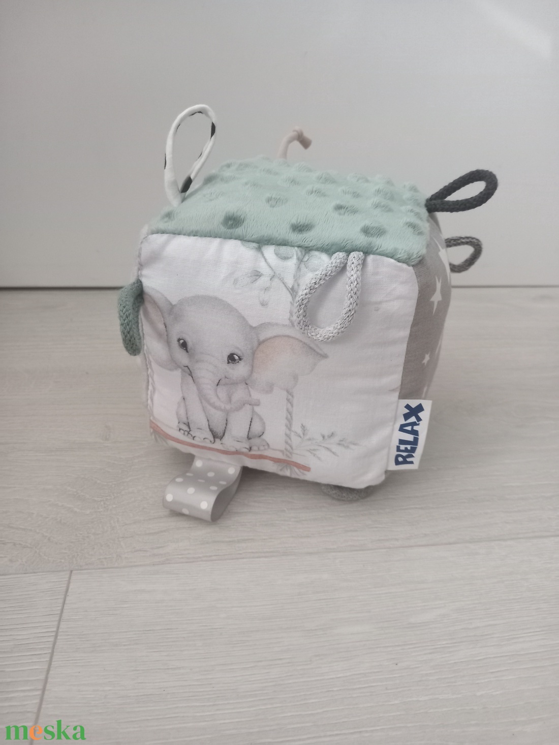 Elefánt/Zebra Minky Címke kocka / Babakocka - baba - mama - baba játékok - babakocka - Meska.hu