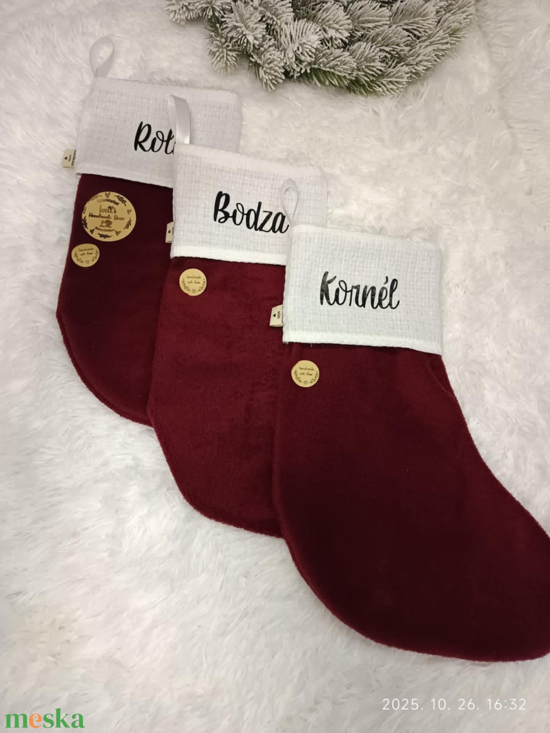 Vörös Mikulás csizma - karácsony - mikulás - mikulás csizma és zokni - Meska.hu