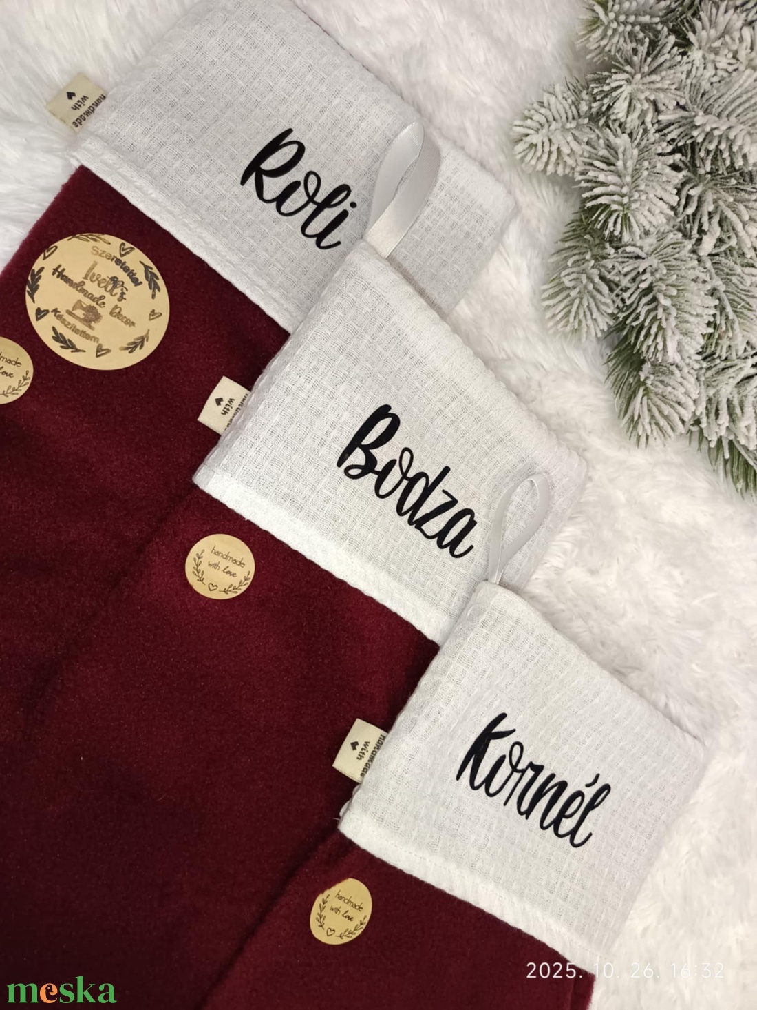 Vörös Mikulás csizma - karácsony - mikulás - mikulás csizma és zokni - Meska.hu