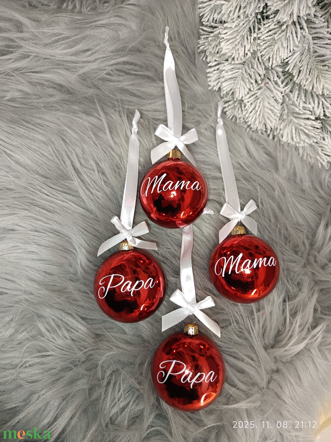 Karácsonyfagömb névvel - karácsony - karácsonyi lakásdekoráció - karácsonyfadíszek - Meska.hu