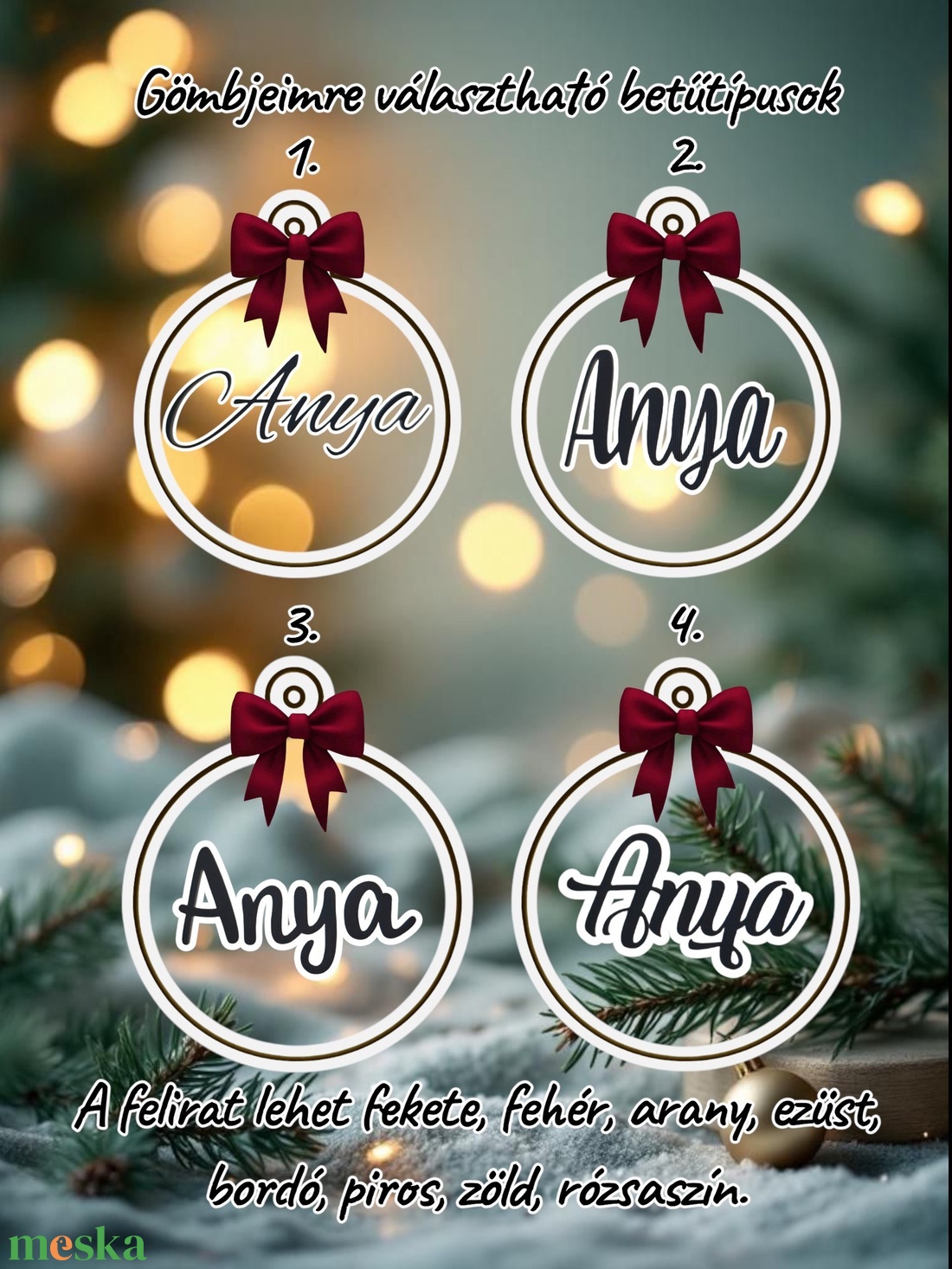 Karácsonyfagömb névvel - karácsony - karácsonyi lakásdekoráció - karácsonyfadíszek - Meska.hu