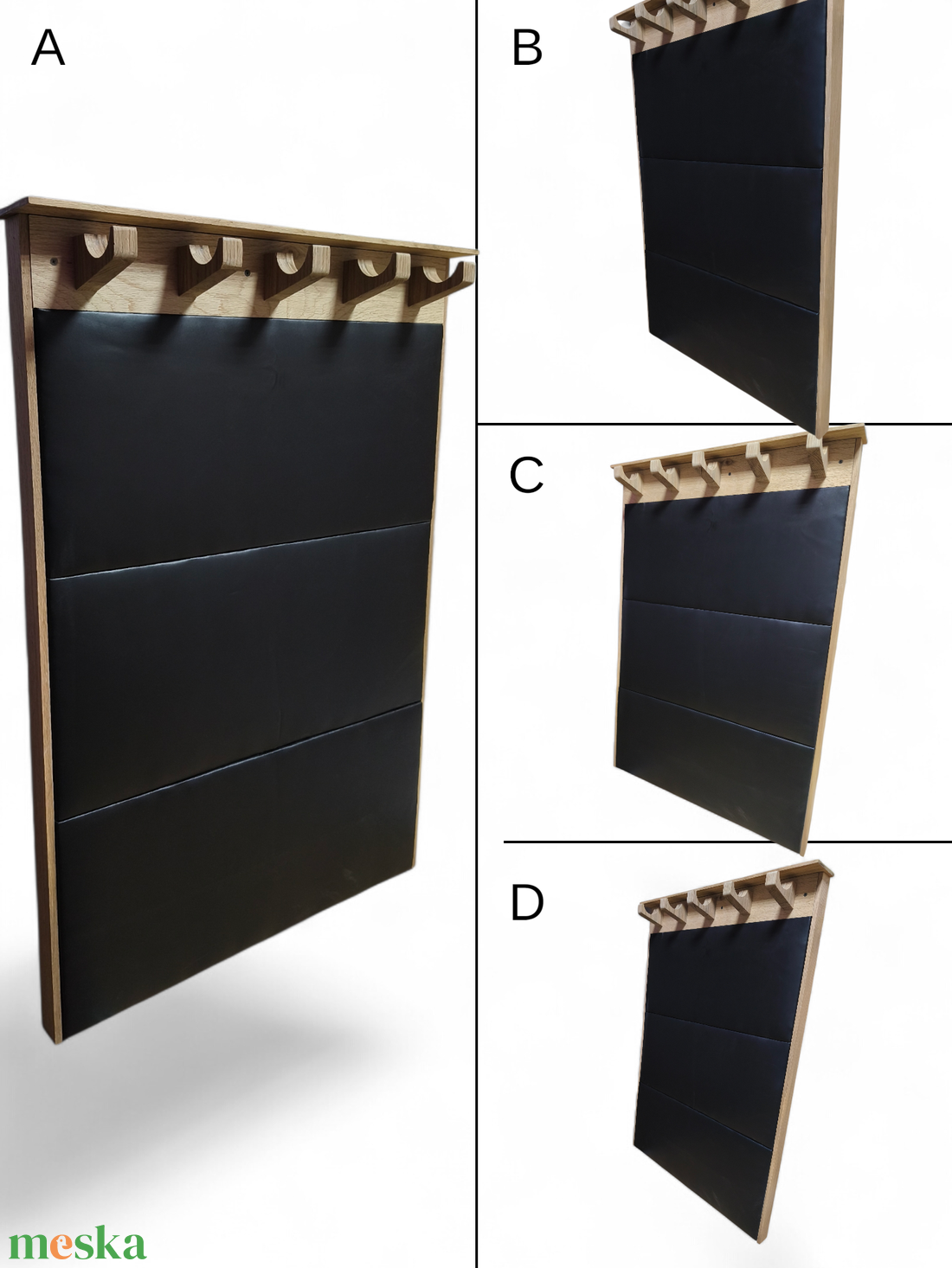 Fa és műbőr előszobafal - otthon & életmód - bútor - fogas - Meska.hu