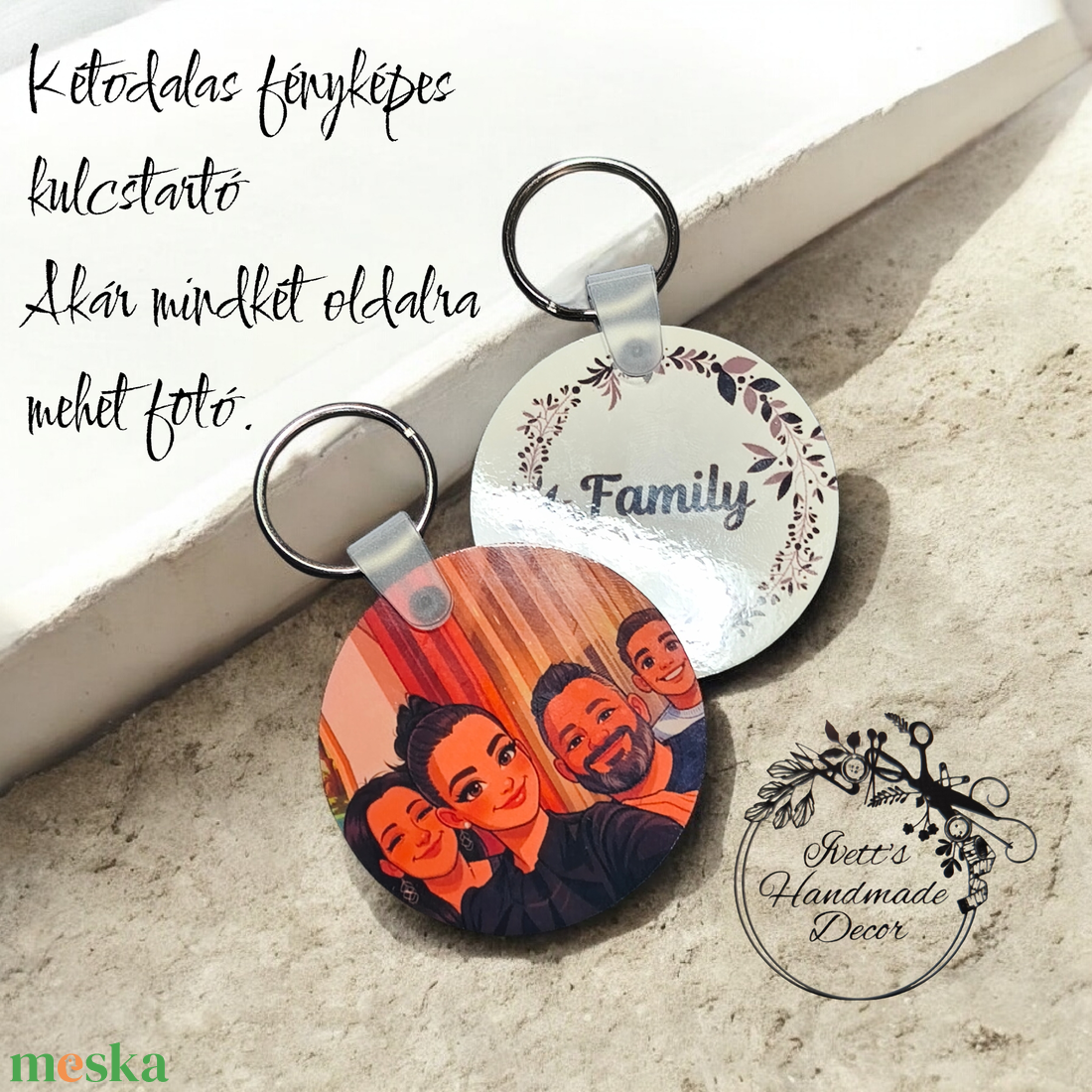 Kétoldalas fényképes kulcstartó  - táska & tok - kulcstartó & táskadísz - kulcstartó - Meska.hu