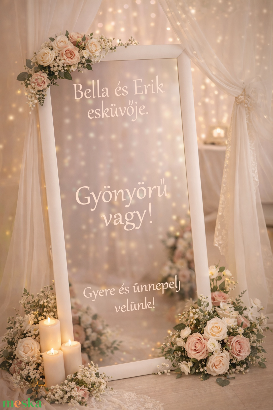 Esküvői tükör matrica - esküvő - dekoráció - helyszíni dekor - Meska.hu