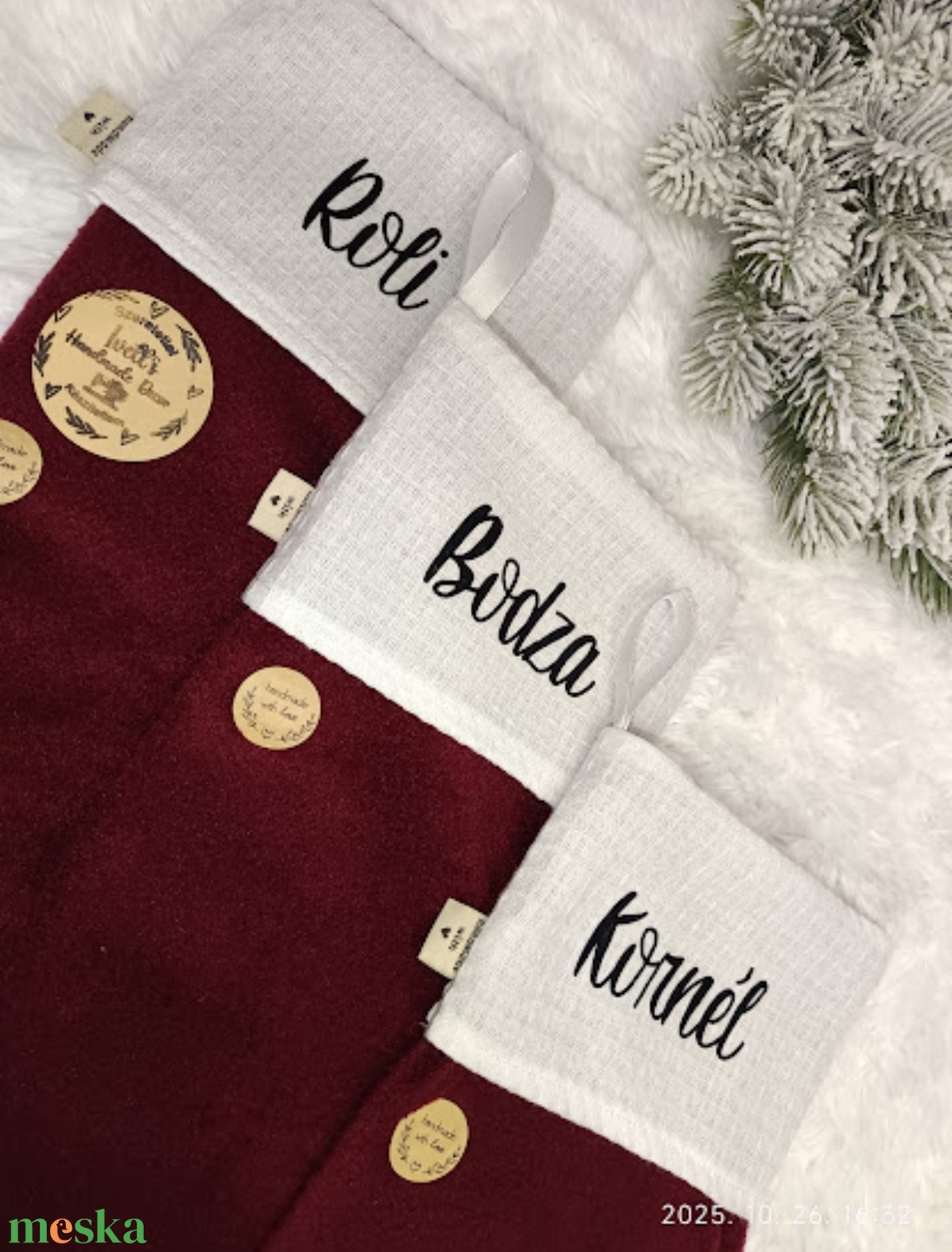Bordó elegáns plüss Mikulás csizma - karácsony - mikulás - mikulás csizma és zokni - Meska.hu