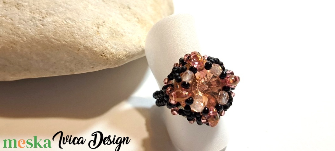 Rosegold Laleti Gyűrű - ékszer - gyűrű - gyöngyös gyűrű - Meska.hu