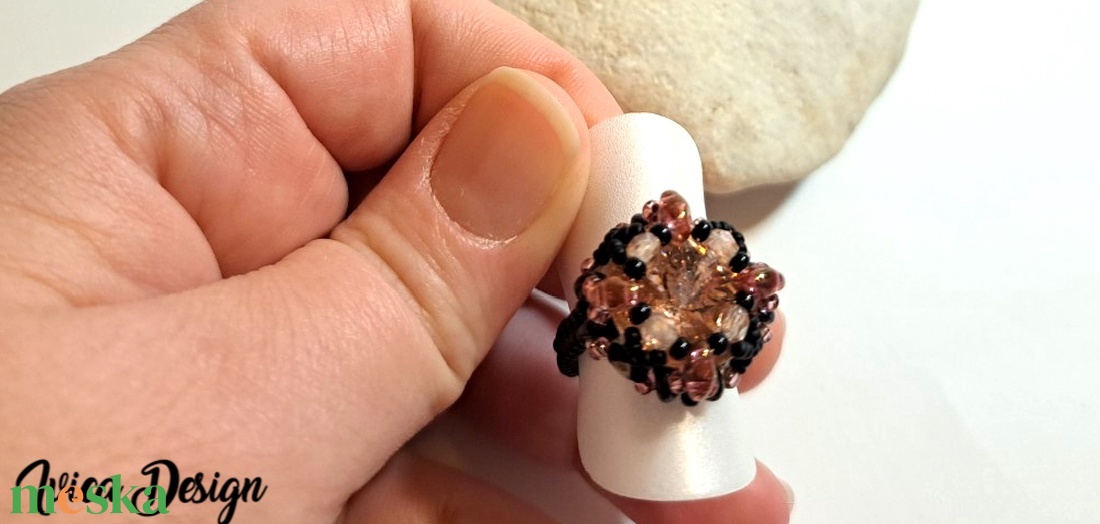 Rosegold Laleti Gyűrű - ékszer - gyűrű - gyöngyös gyűrű - Meska.hu