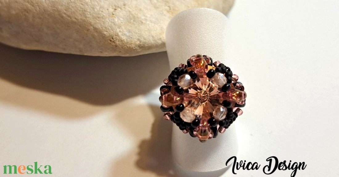 Rosegold Laleti Gyűrű - ékszer - gyűrű - gyöngyös gyűrű - Meska.hu