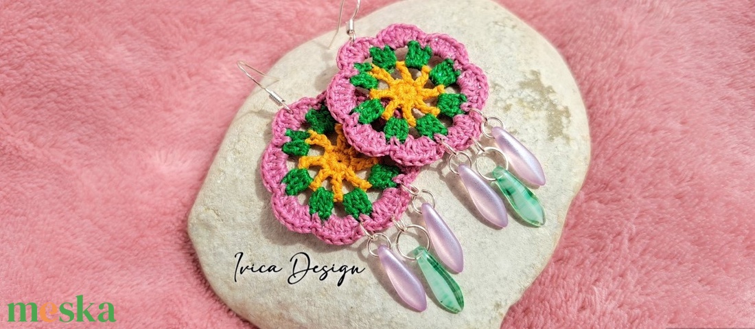 Pink Virág Mandala Fülbevalók - ékszer - fülbevaló - lógós kerek fülbevaló - Meska.hu Pink Virág Mandala Fülbevalók - ékszer - fülbevaló - lógós kerek fülbevaló - Meska.hu