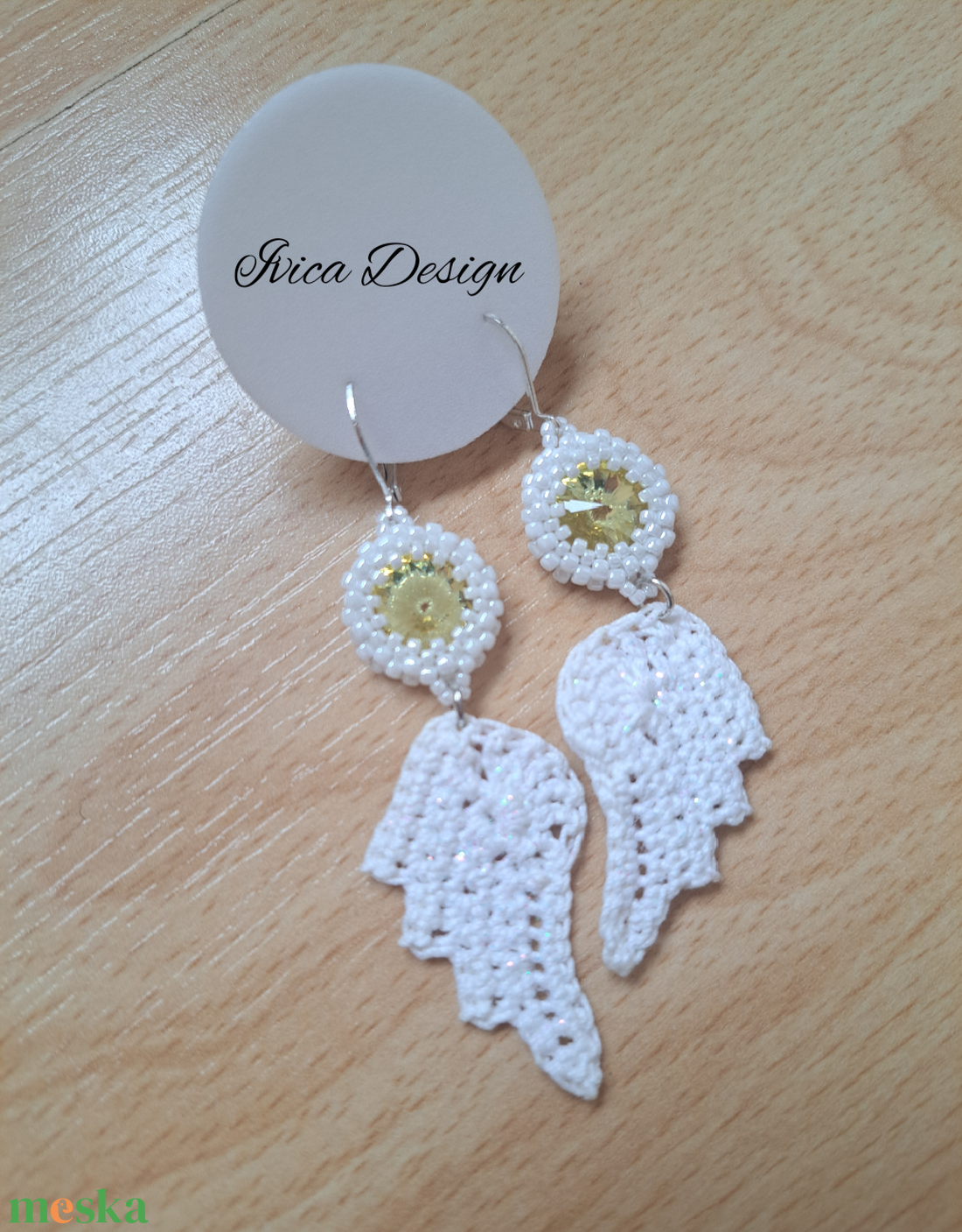 Pezsgő Rivolis Angyalszárny Fülbevalók - ékszer - fülbevaló - lógó fülbevaló - Meska.hu