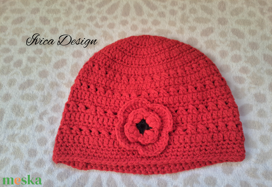 Pipacso Horgolt Női Beanie Sapka - ruha & divat - sál, sapka, kendő - sapka - Meska.hu