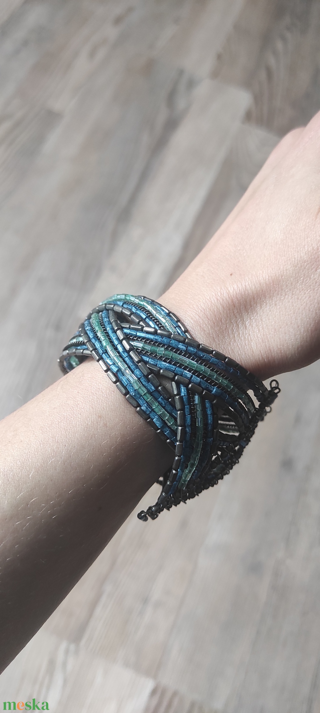  Óceán hullám gyöngy karkötő � kézzel készült statement ékszer - ékszer - karkötő - gyöngyös karkötő - Meska.hu