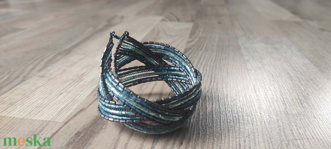  Óceán hullám gyöngy karkötő � kézzel készült statement ékszer - ékszer - karkötő - gyöngyös karkötő - Meska.hu