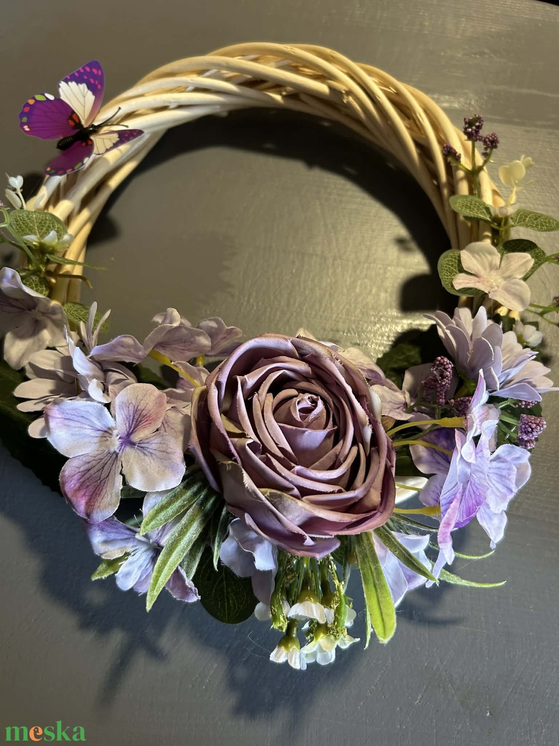  Tavaszi ajtódísz pillangóval � romantikus, pasztell virágkoszorú - otthon & életmód - dekoráció - ajtó- és ablak dekoráció - ajtódísz & kopogtató - Meska.hu