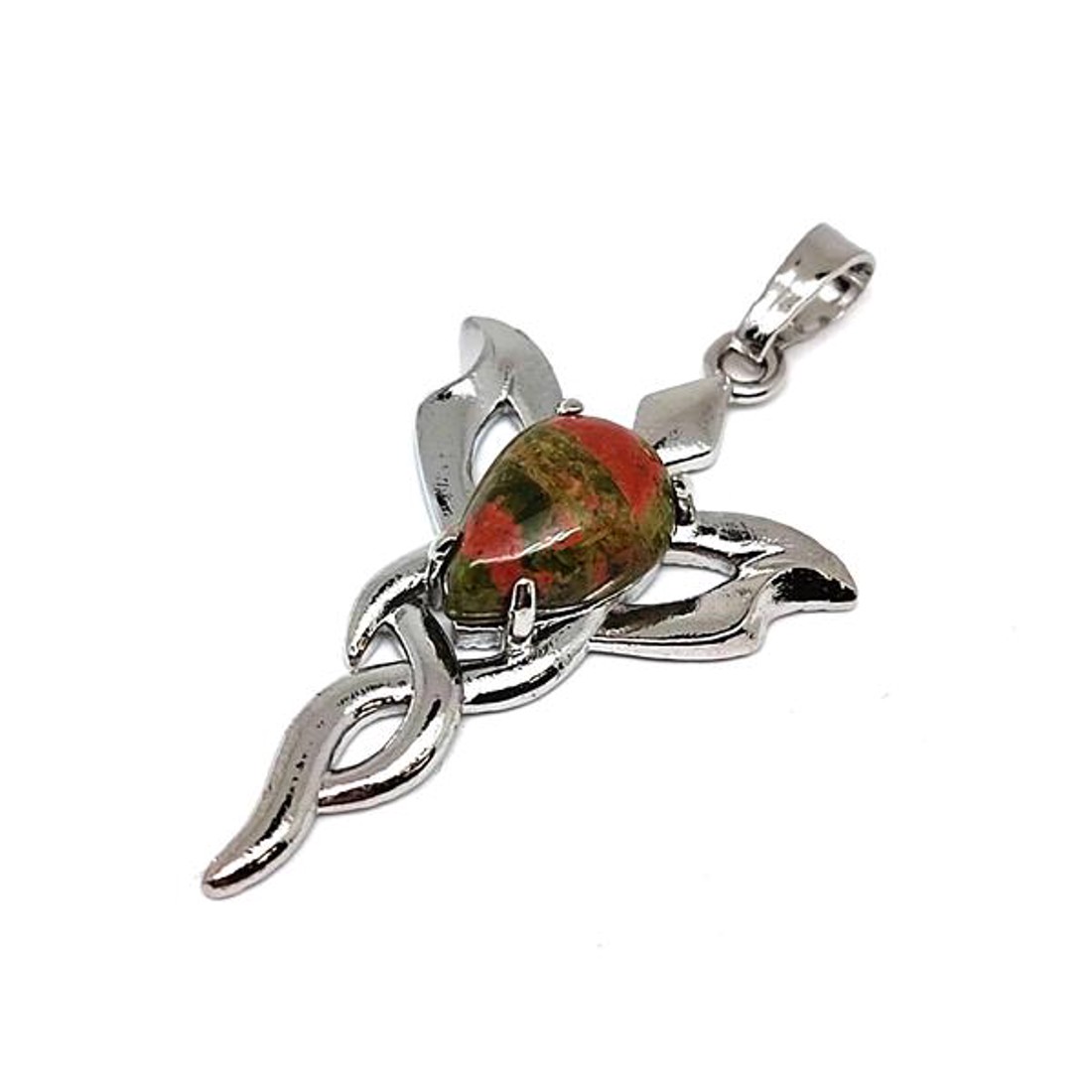 Csepp medál fém trefoil Unakit 2,5x4cm - ékszer - nyaklánc - medál - Meska.hu