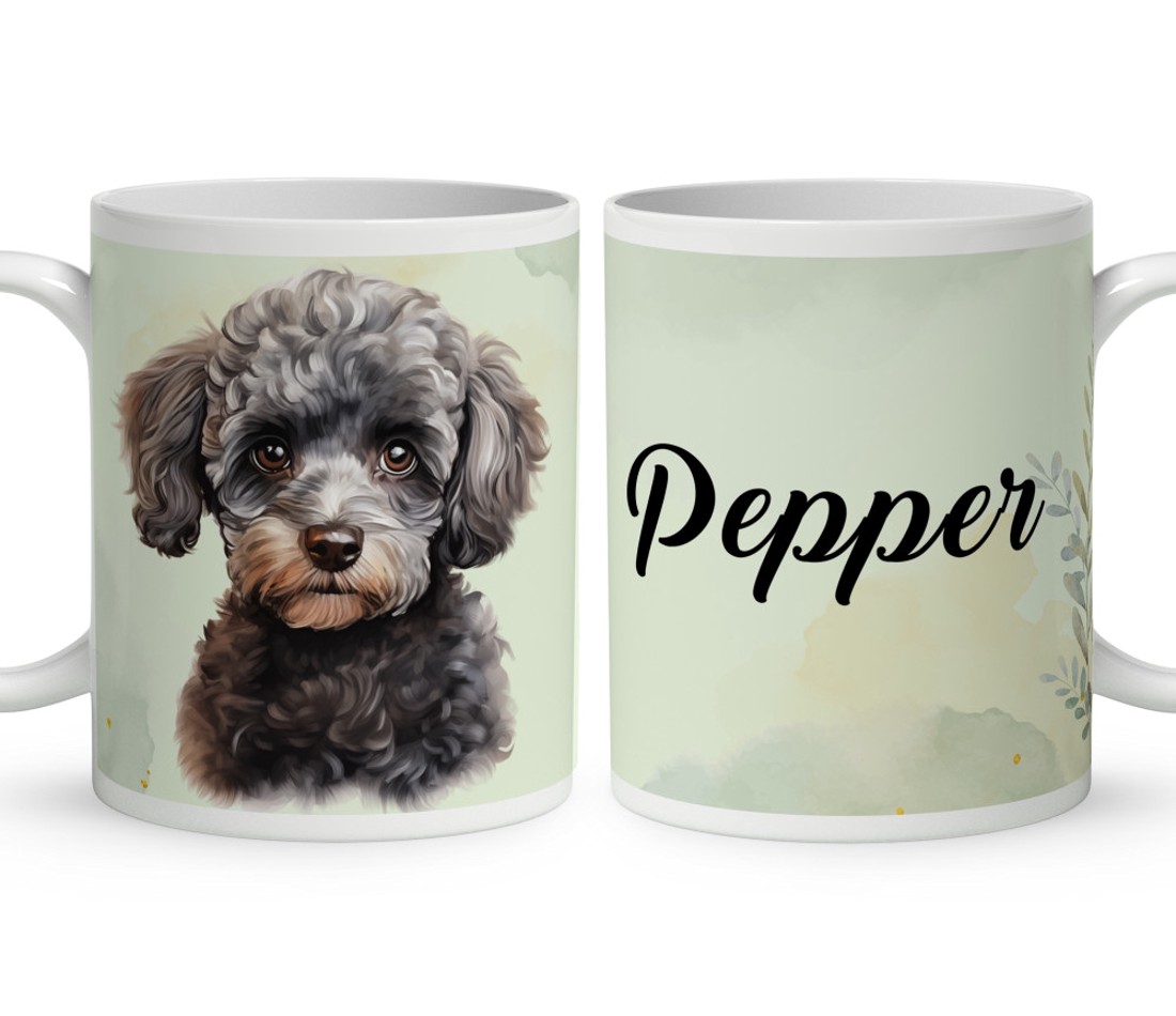 Névvel kérhető - Kis szürke uszkár portré mintás bögre - otthon & életmód - konyhafelszerelés, tálalás - tálalás - bögre & csésze - Meska.hu