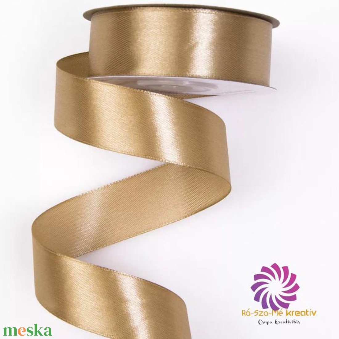 Szatén szalag 25mmx22,86m - aranybarna - kellékek & szerszámok - rövidáru - szalag, pánt - szatén szalag - Meska.hu Szatén szalag 25mmx22,86m - aranybarna - kellékek & szerszámok - rövidáru - szalag, pánt - szatén szalag - Meska.hu